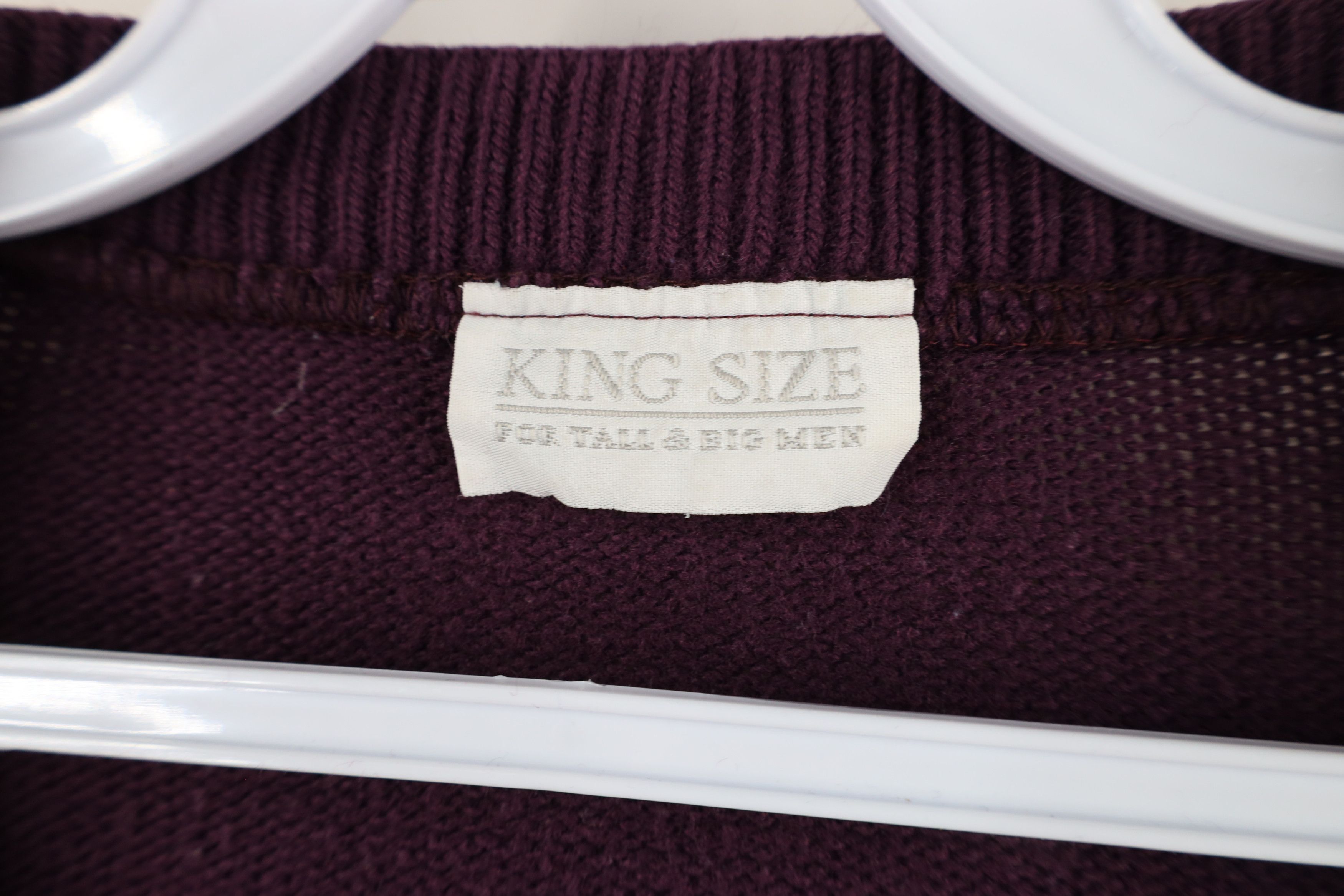 Vintage Vintage 90s Streetwear V-Neck Sweater Plum Purple Acrylic Size US XL / EU 56 / 4 - 4 Thumbnail
