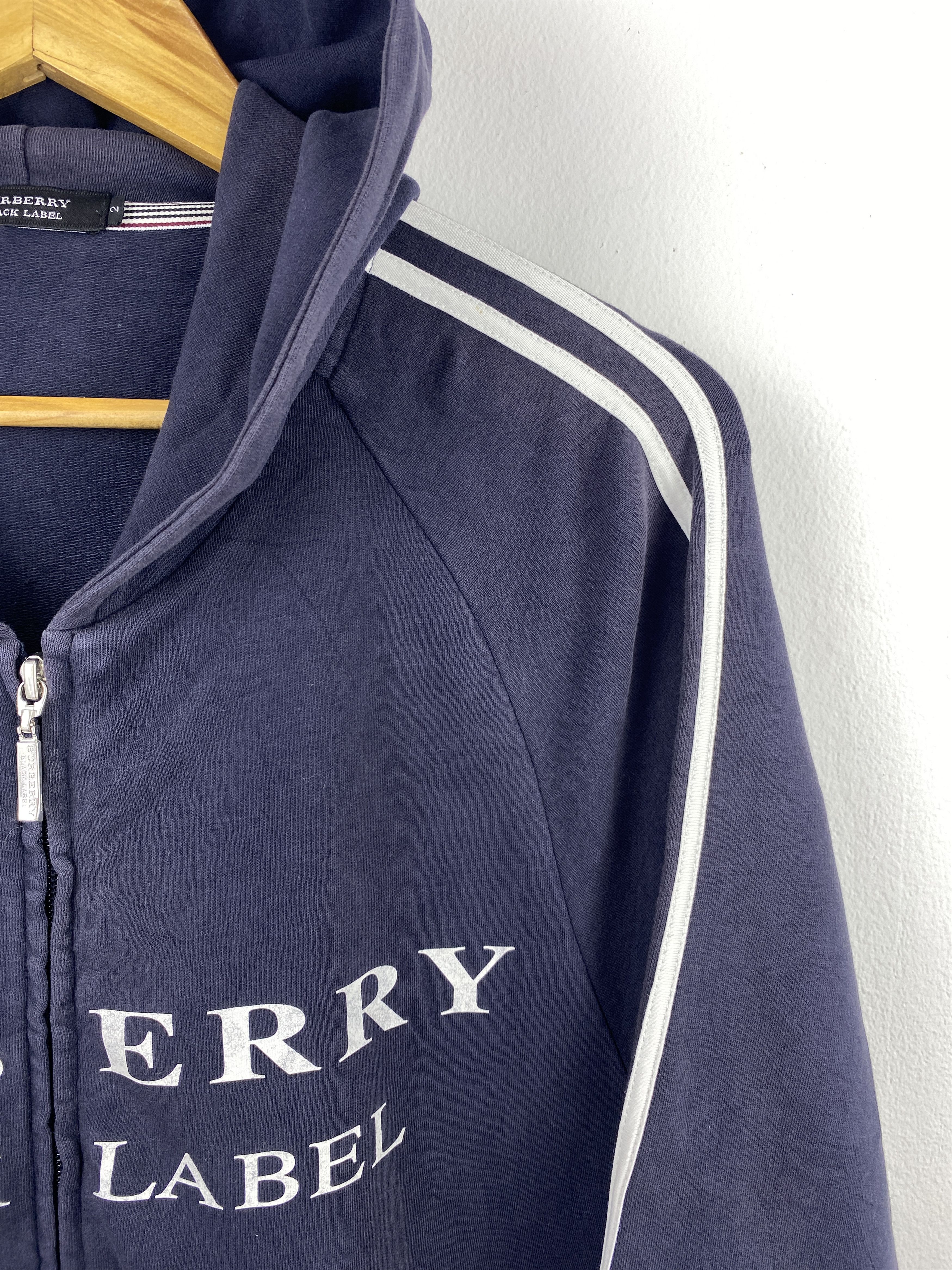 Burberry Vintage Burberry Black Label Wording Zip Up Hoodie SH0415 Size US M / EU 48-50 / 2 - 6 Thumbnail