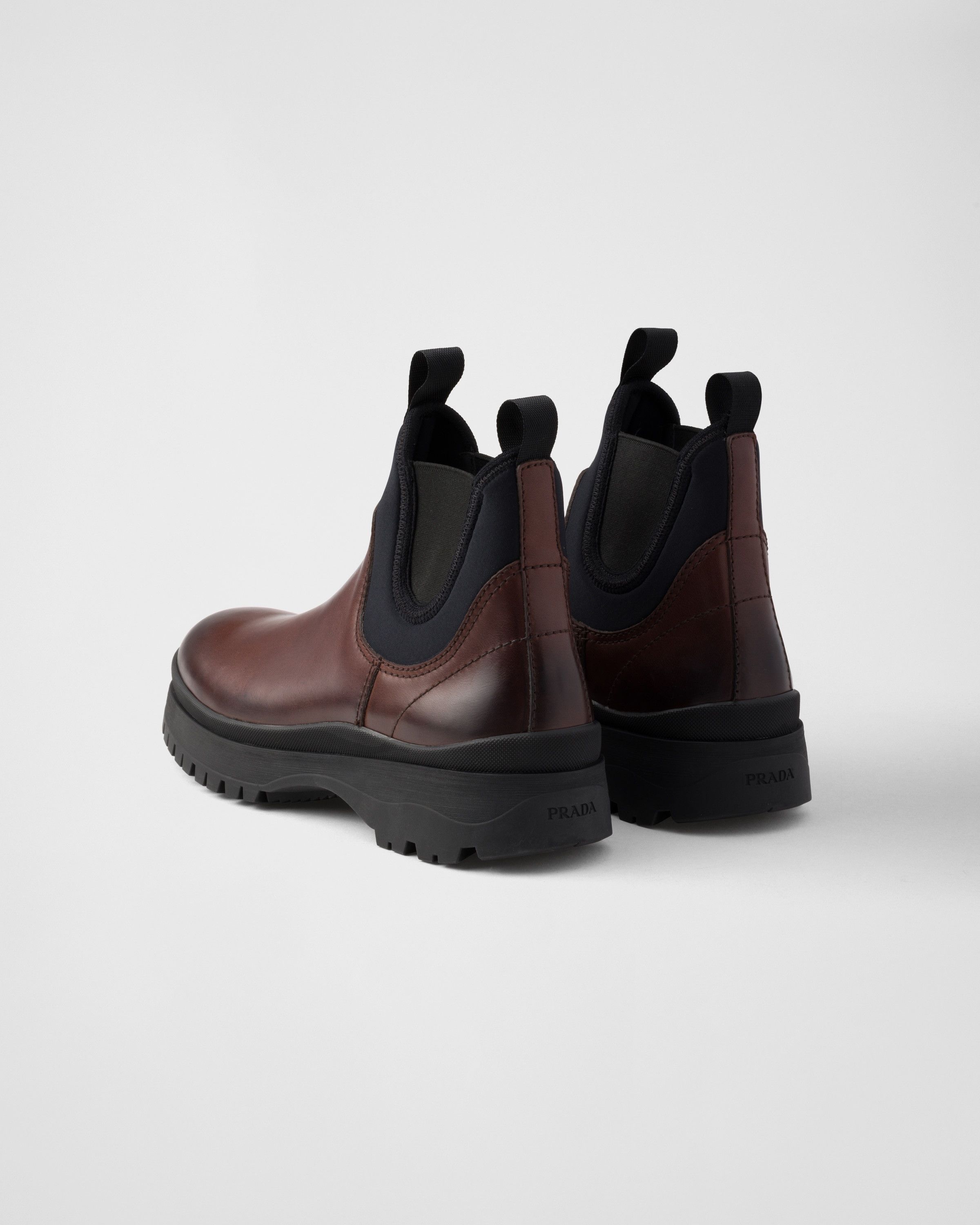 Prada o1la1rc1a0925 Leather Stretch Fabric Chelsea Boots Size US 10 / EU 43 - 5 Thumbnail