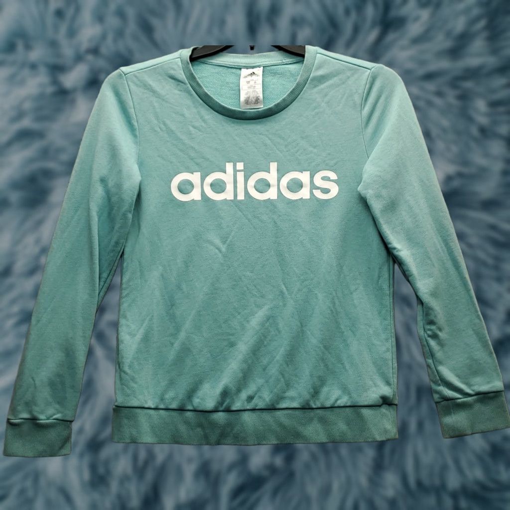 Adidas Adidas Sweatshirt Womens S Green Graphic Logo Raglan Sleeve Crew Neck Pullover Size S / US 4 / IT 40 - 1 Thumbnail
