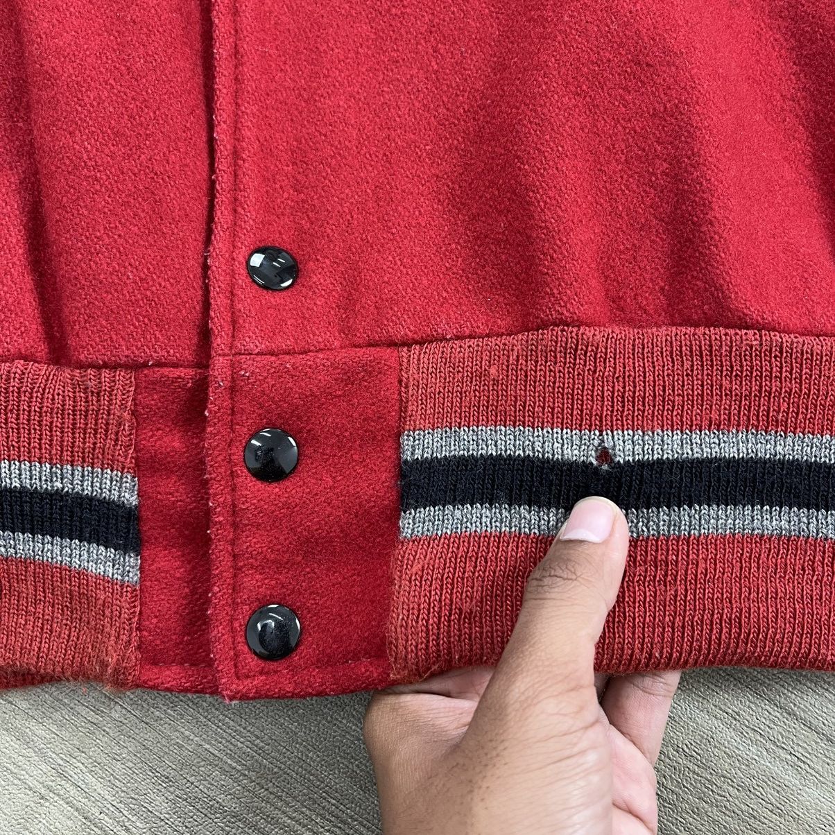 Vintage 1990s Delong UNLV Runnin Rebels Wool Leather Varsity Jacket Size US L / EU 52-54 / 3 - 7 Thumbnail