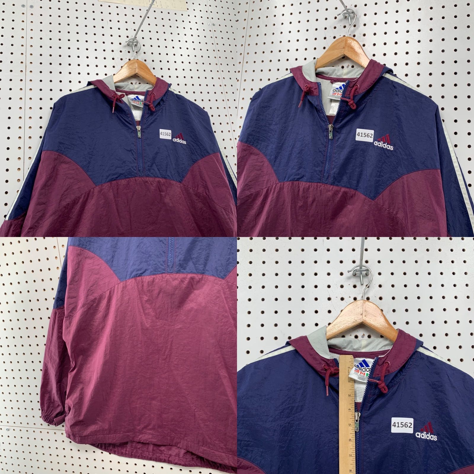 Adidas VINTAGE Adidas Windbreaker Jacket Mens Large Blue Purple Hood 90s Windbreaker Jacket Adidas Originals 90s Mens Large Blue Hooded Purple Windbreaker Size US L / EU 52-54 / 3 - 8 Thumbnail