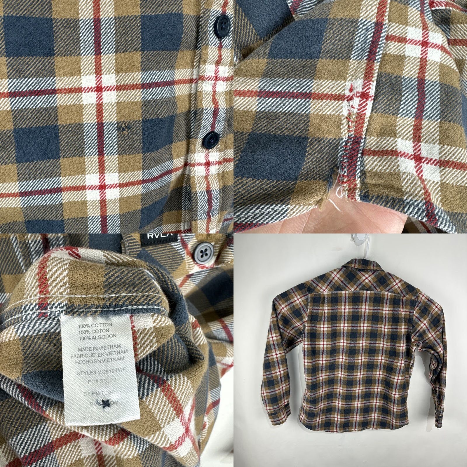 RVCA RVCA Shirt Medium Regular Multicolor Plaid Button-Up Outdoor Mens Size US M / EU 48-50 / 2 - 9 Thumbnail