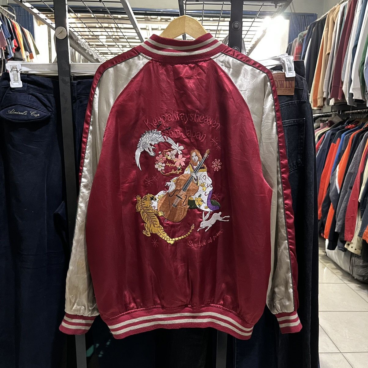 Kapital Rare Vintage Japanese Souvenir Jacket AZDEUX l Satin Bomber Size US XL / EU 56 / 4 - 8 Thumbnail