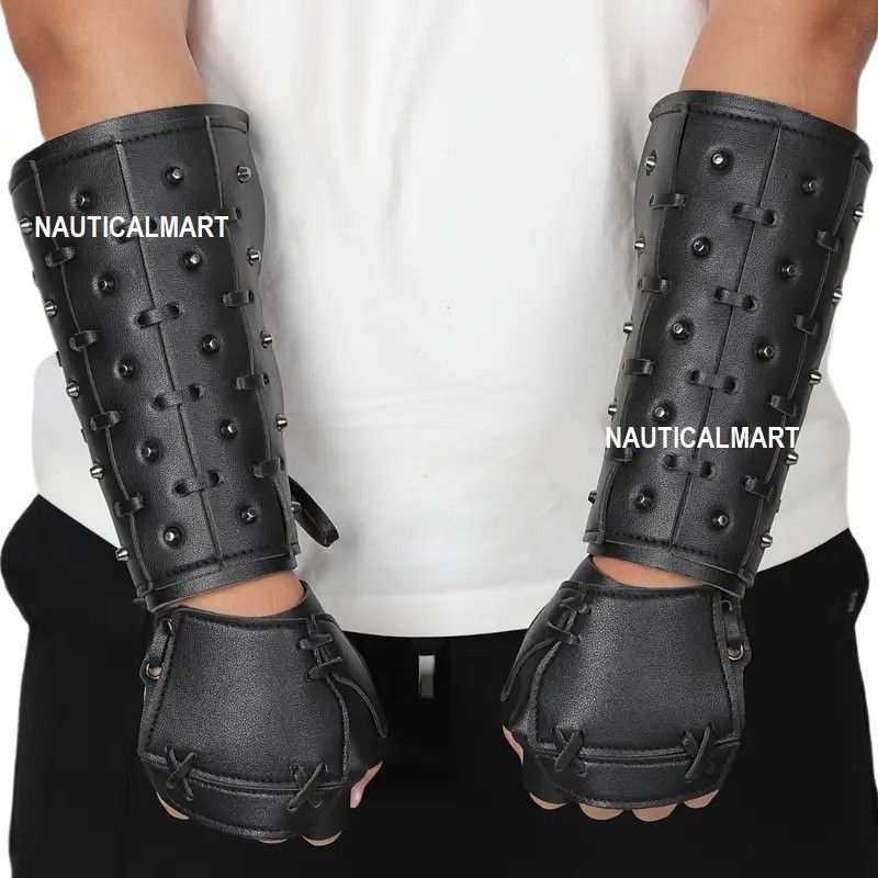 Other Medieval Viking Knight Faux Leather Arm Guards Size ONE SIZE - 2 Thumbnail