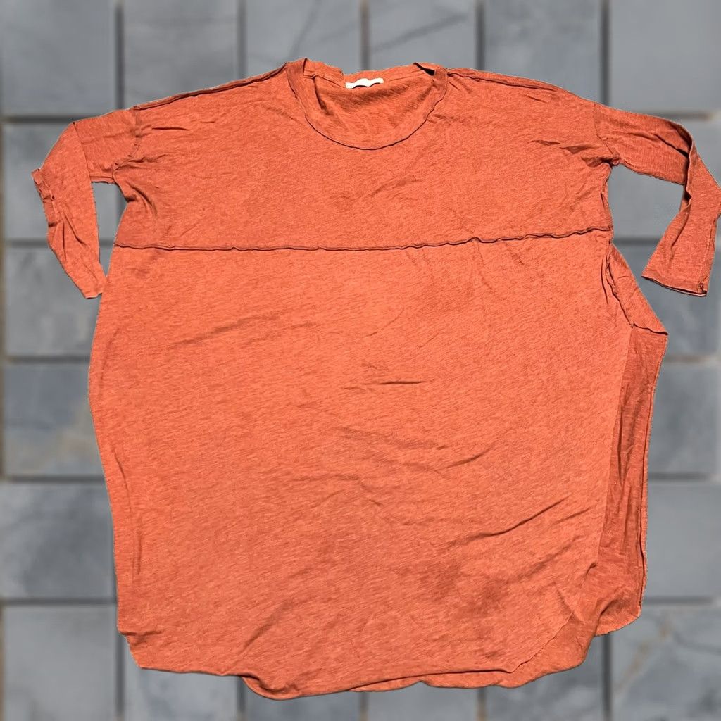 Free People Free People We The Dress Tunic Shirt Womens Small Oversized Orange Long Sleeve Size S / US 4 / IT 40 - 1 Thumbnail