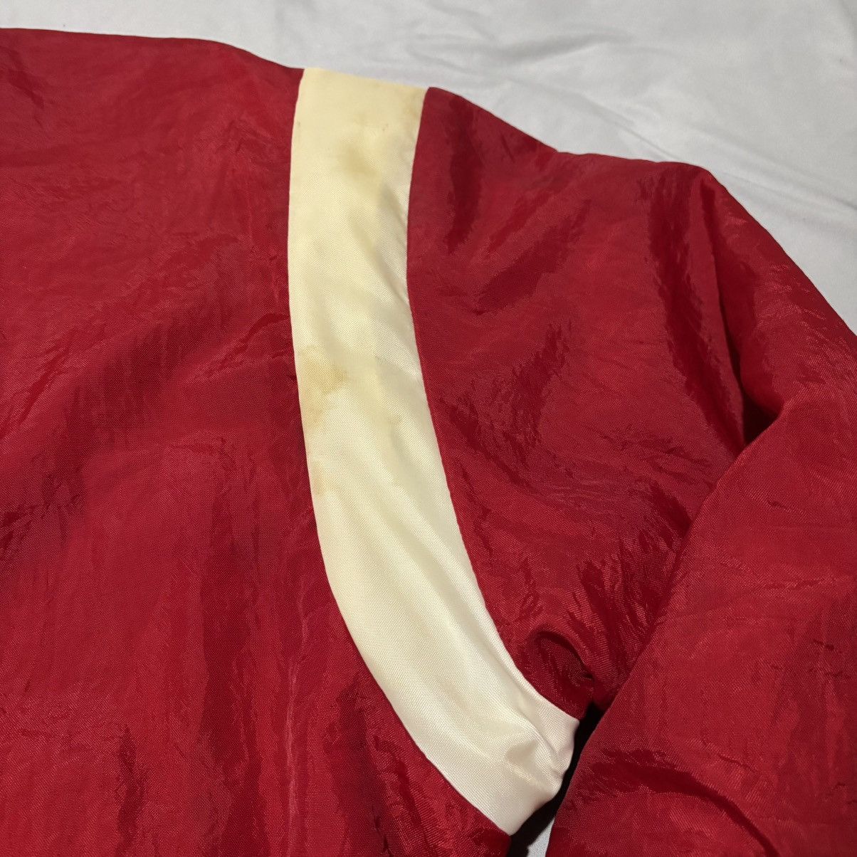 Swingster Vintage 70s Red Nylon Boxy Button-Up Varsity Jacket Size US XL / EU 56 / 4 - 11 Thumbnail