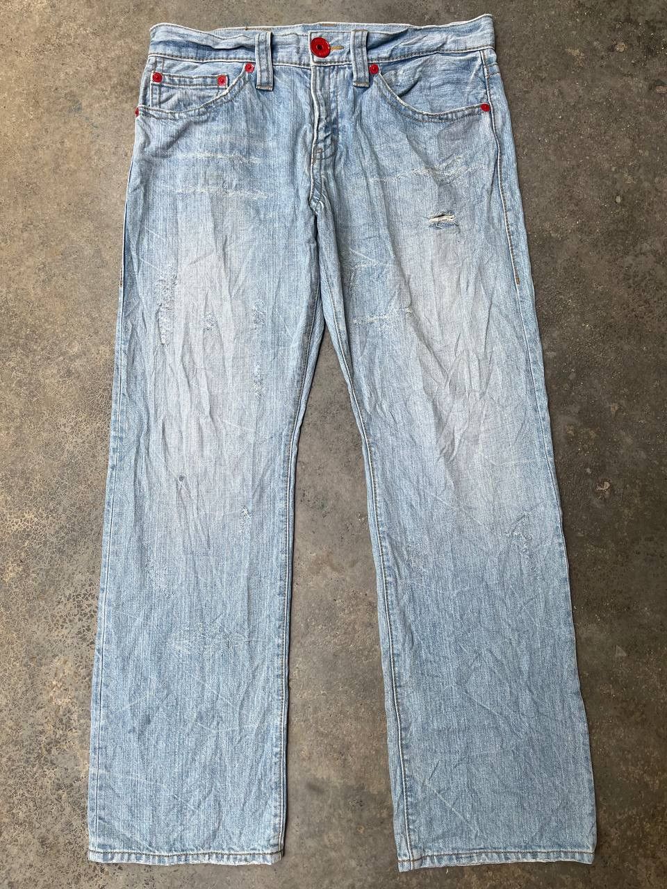 Other CO & LU STRAIGHT CUT JEANS SMALL DISTRESSED Size US 36 / EU 52 - 5 Thumbnail
