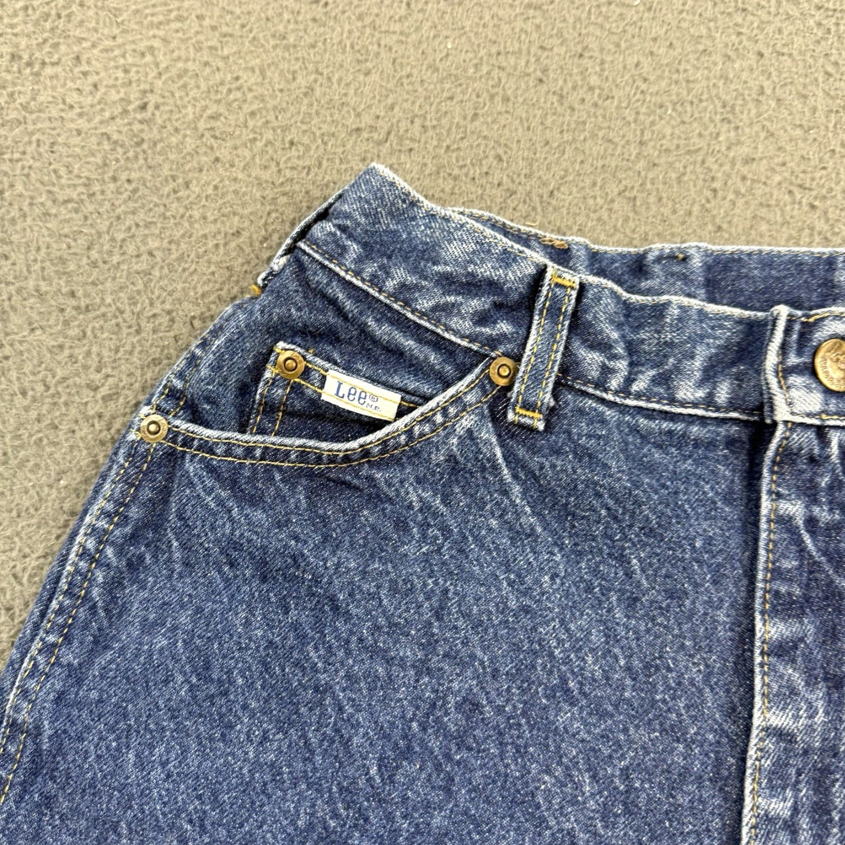 Lee VINTAGE Lee Jeans Womens 12 24x28 Blue Denim High Rise Straight Leg 90s USA Size 34" / US 12 / IT 48 - 3 Thumbnail