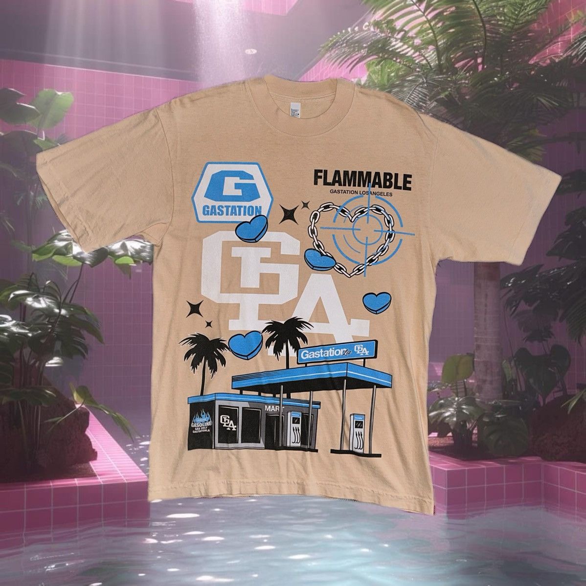 Other Gas Station LA - Essential Oversized Tee in Beige Size US S / EU 44-46 / 1 - 1 Thumbnail
