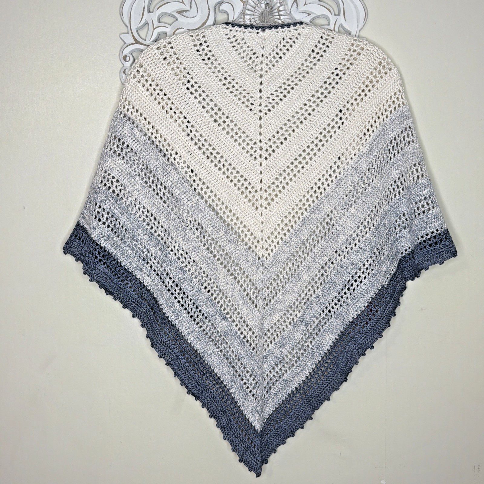 Other Crochet Shawl Sarong Wrap Handmade FEZA Cotton Viscose Yarn Size ONE SIZE - 2 Thumbnail