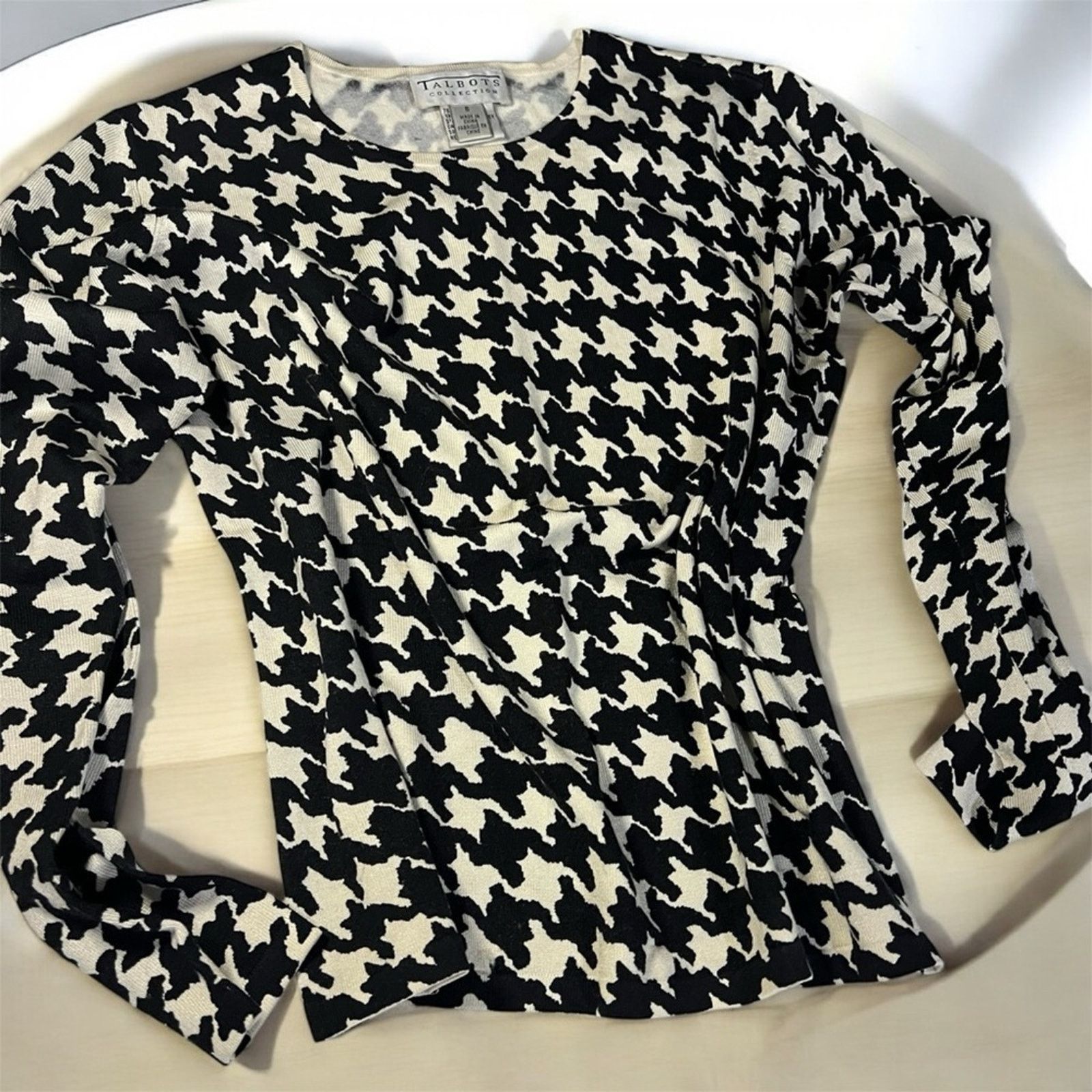 & Other Stories Talbots Houndstooth Jacquard Top – Size 8 (Pre-Owned) Size M / US 6-8 / IT 42-44 - 3 Thumbnail