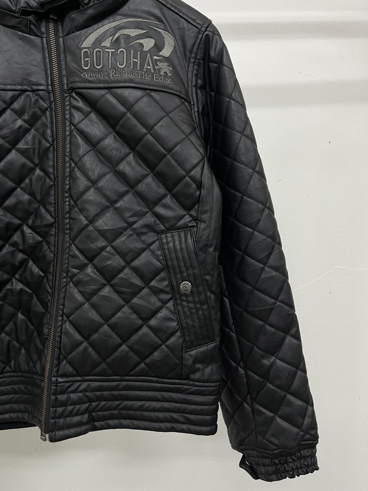 KMRii Japanese GOTCHA Faux Leather Quilted Jacket Punk style Size US S / EU 44-46 / 1 - 4 Thumbnail