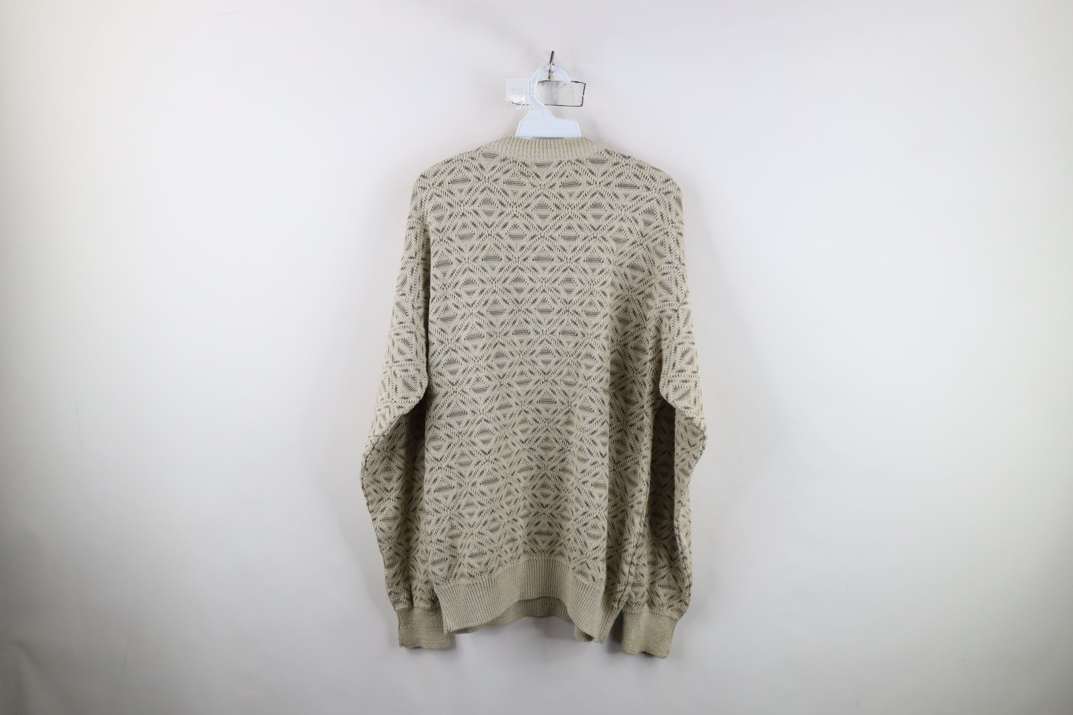 Vintage Vintage 90s Streetwear Diamond Knit Crewneck Sweater Size US L / EU 52-54 / 3 - 6 Thumbnail