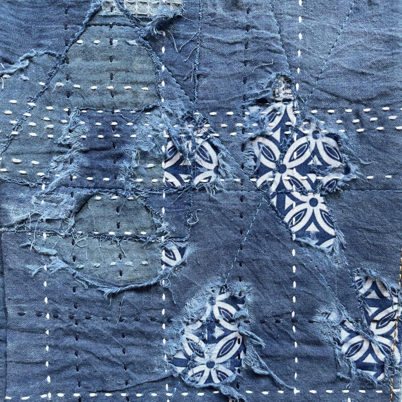 Kapital Indigo Boro Sashiko Distressed Jeans Size US 32 / EU 48 - 3 Thumbnail
