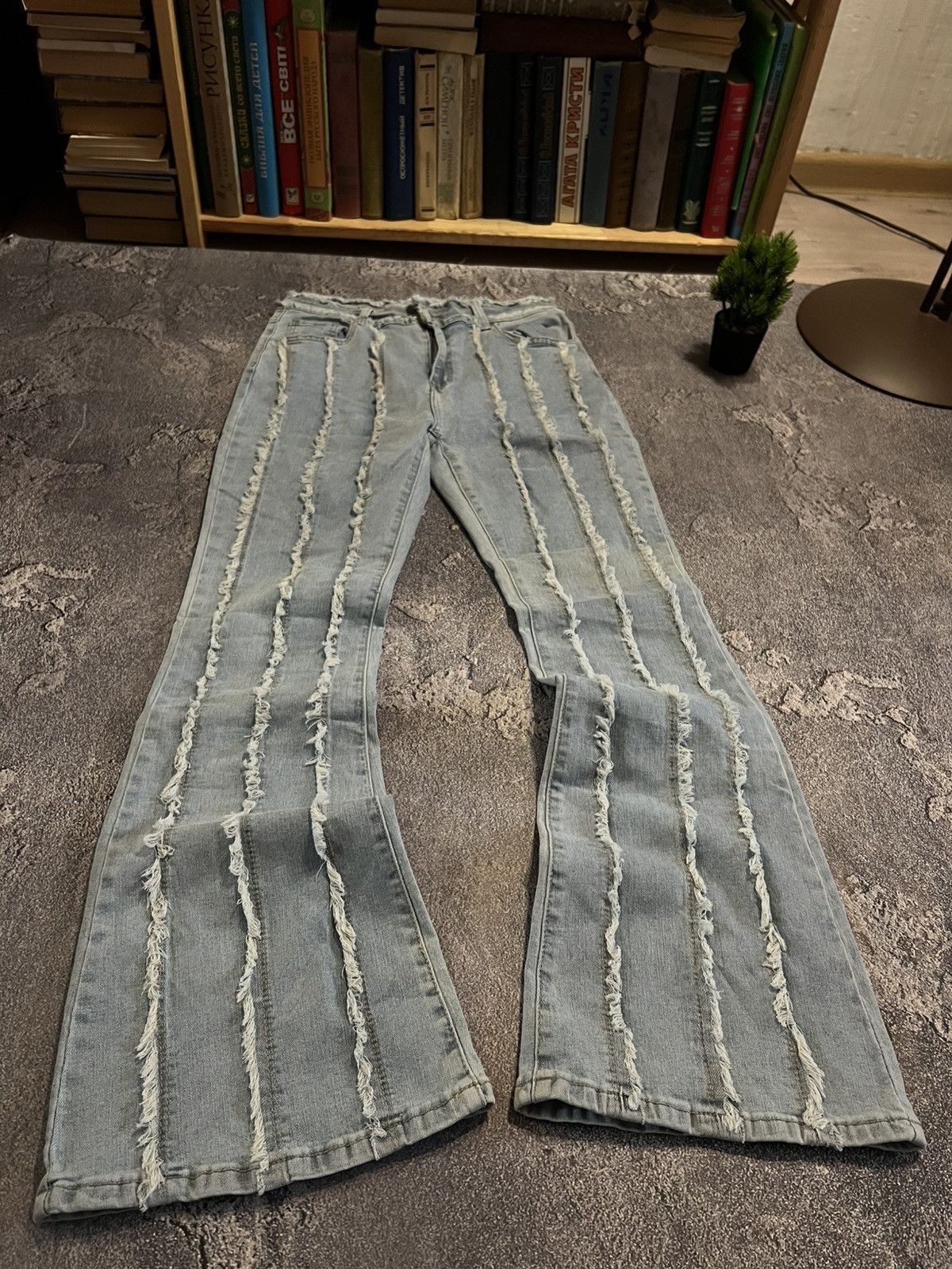 Vintage Balenciaga Style Y2K Flare / Archive Japan Jean Drip Cut Size US 32 / EU 48 - 2 Thumbnail