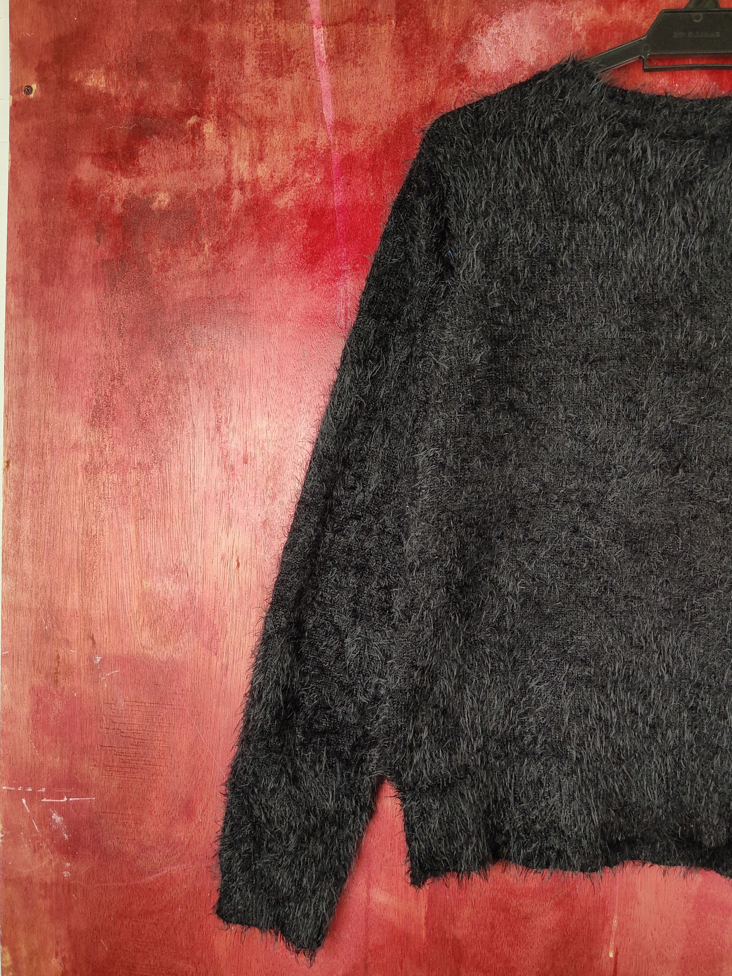 Japanese Brand × Vintage Avail Avantgarde Black Fur Mohair Knitwear Size L / US 10 / IT 46 - 8 Thumbnail