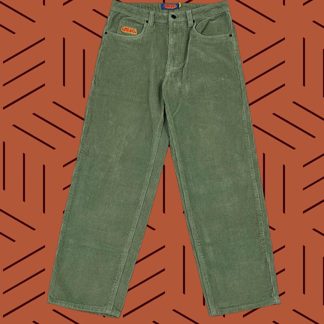 Empyre VINTAGE Empyre Green Corduroy Pants Mens 30x28 Relaxed Straight Leg Y2K Retro Skater Cords Black? Wait Size US 30 / EU 46 - 1 Thumbnail