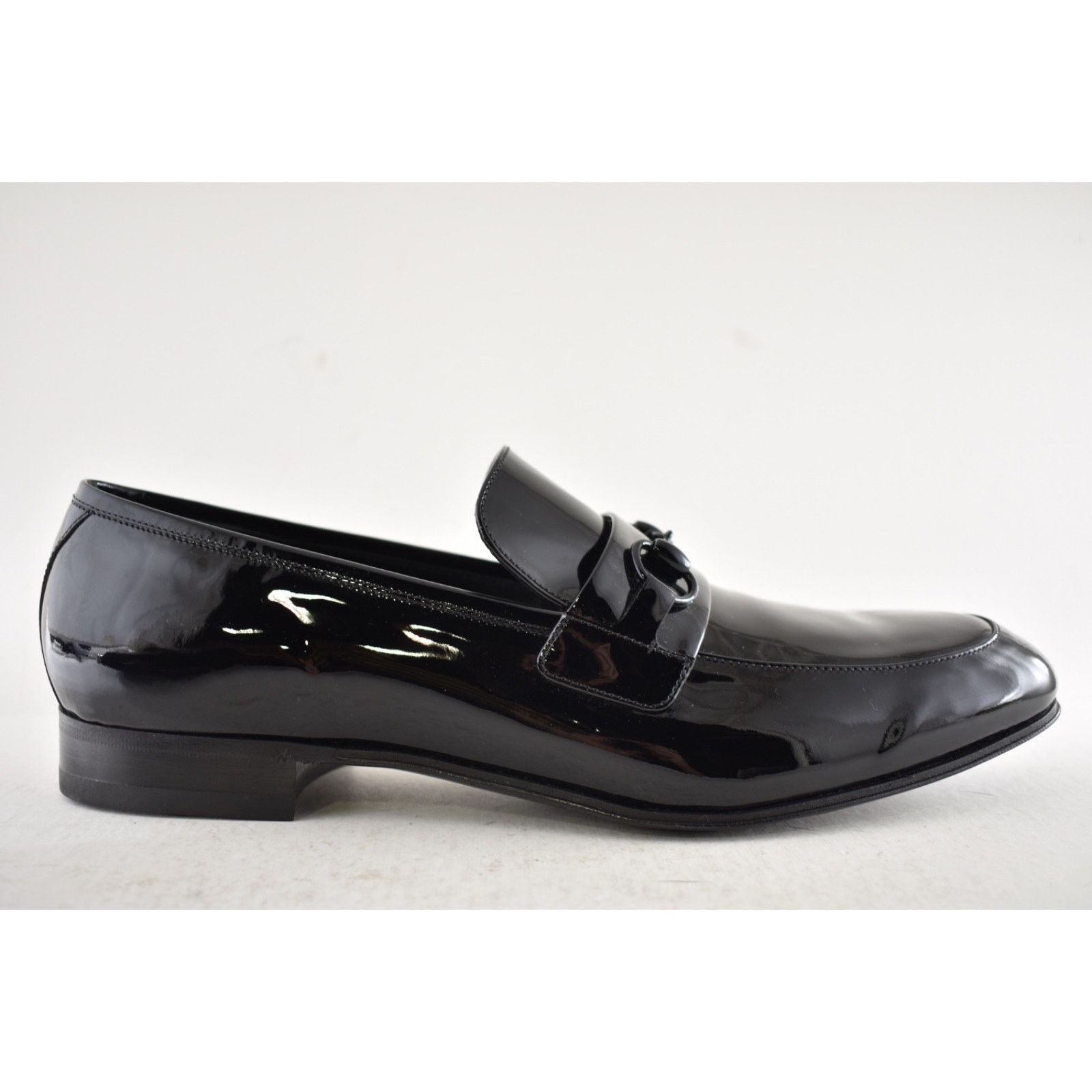 Gucci Gucci Mens Ed Black Patent Leather Horsebit Loafer US 14 Size US 14 / EU 47 - 2 Thumbnail