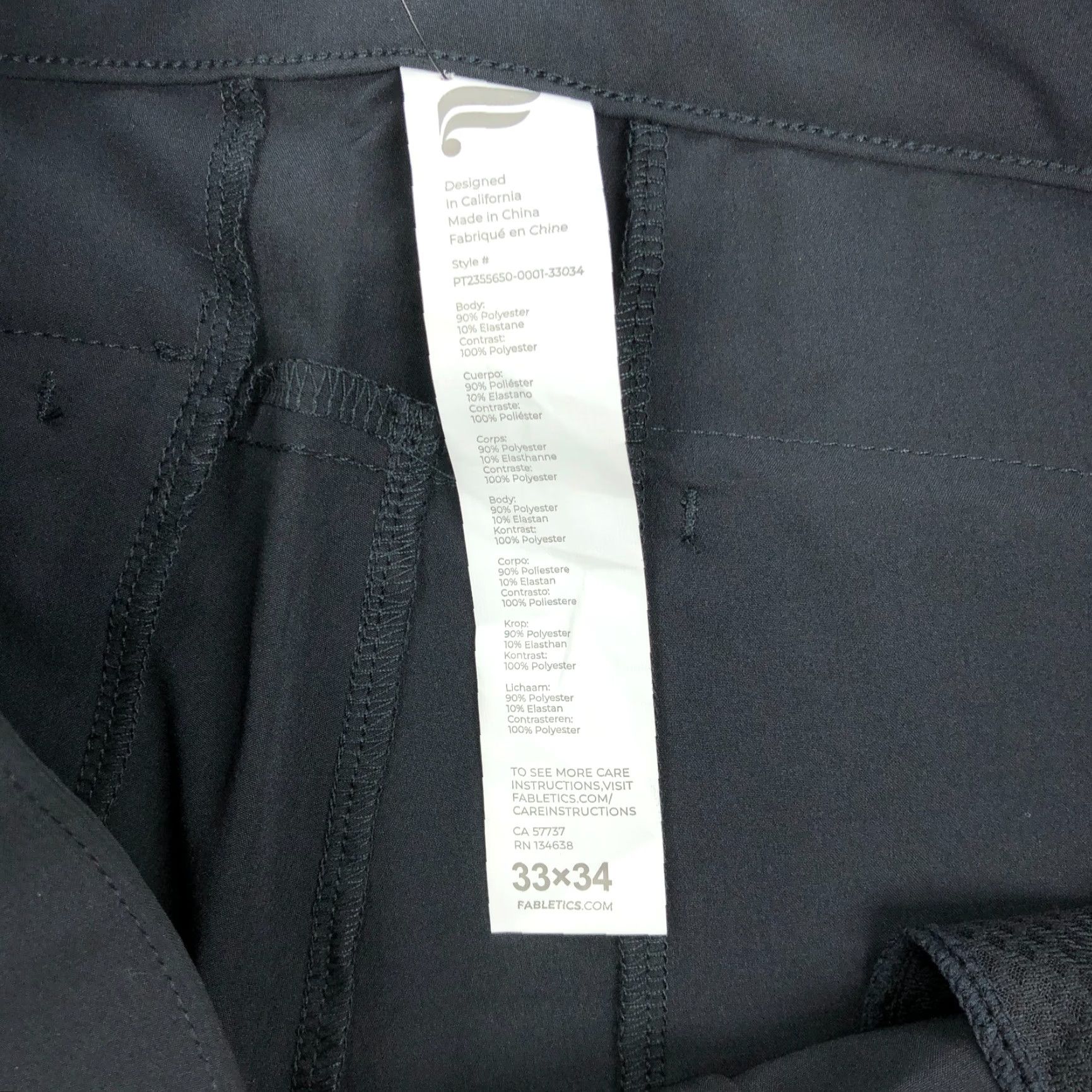 Fabletics Fabletics The Only Pants Slim Mens 33x34 Black Modern Chino Athletic Casual Workwear Urban Preppy City 9-5 Mens Size US 33 - 5 Thumbnail