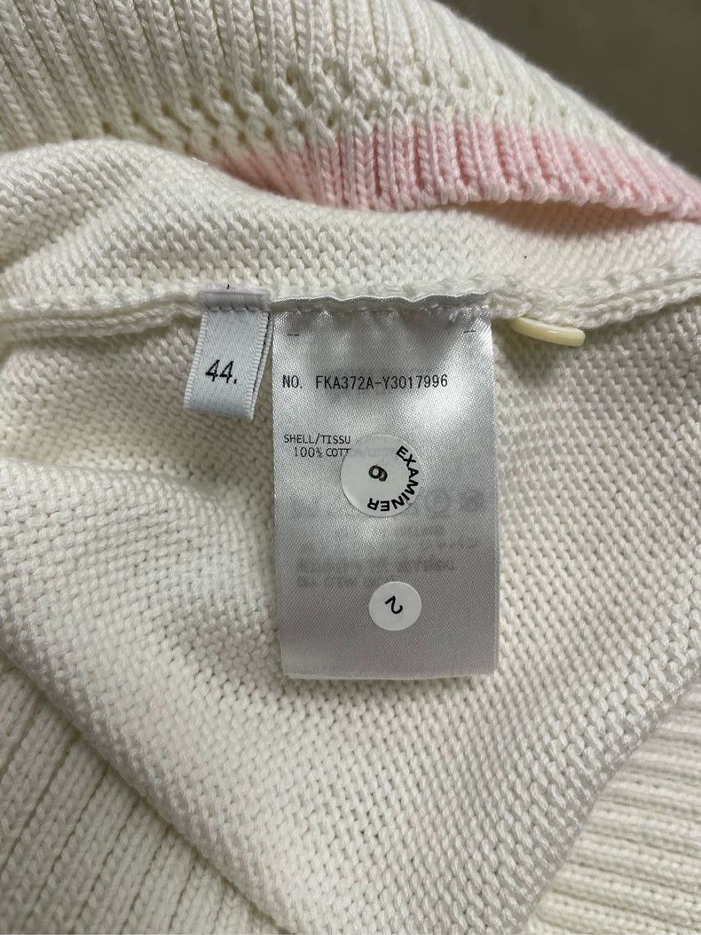 Thom Browne Thom Browne White and pink four-striped knitted short-sleev Size M / US 6-8 / IT 42-44 - 7 Thumbnail
