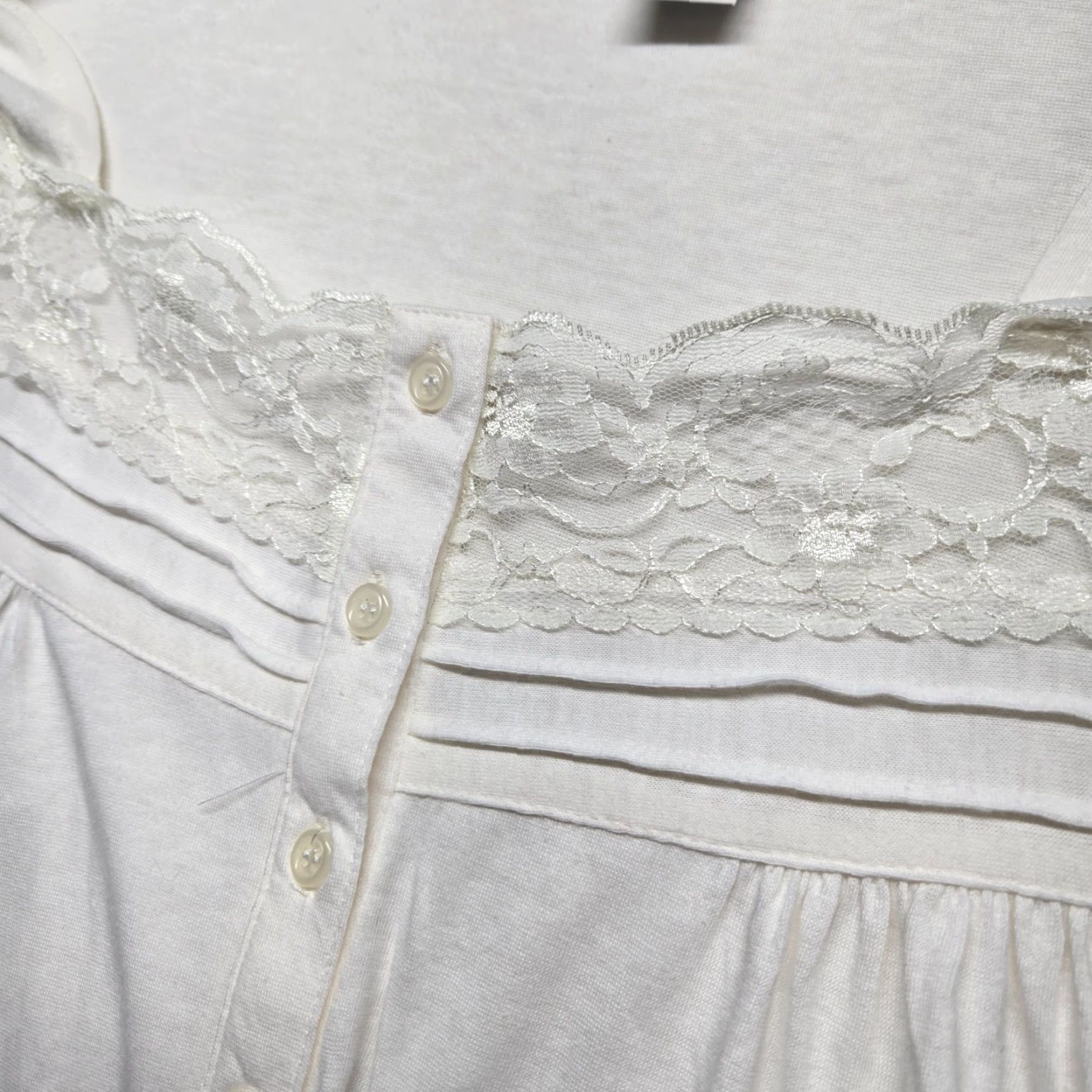 Vintage Bobbie Brooks Sleep Shirt Women Adult 2XL White Gown Lightweight Spring Summer Fall Nite Shirt Womens 2XL Size XXL / US 16-18 / IT 52-54 - 3 Thumbnail