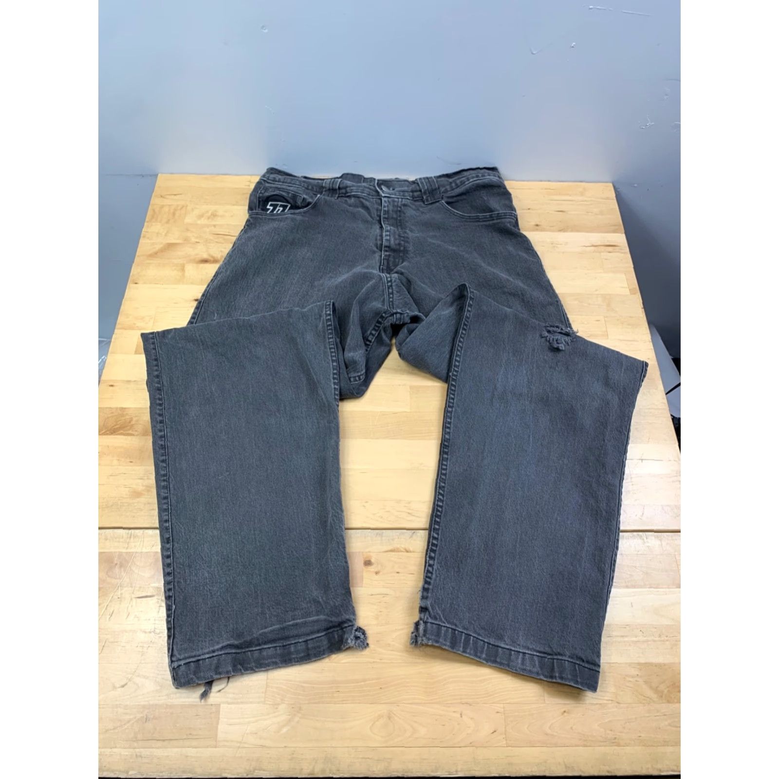 Denime 77 Denim Jeans Men M Black Faded Skate Baggy Loose Grunge 12857 Size US 31 - 5 Thumbnail