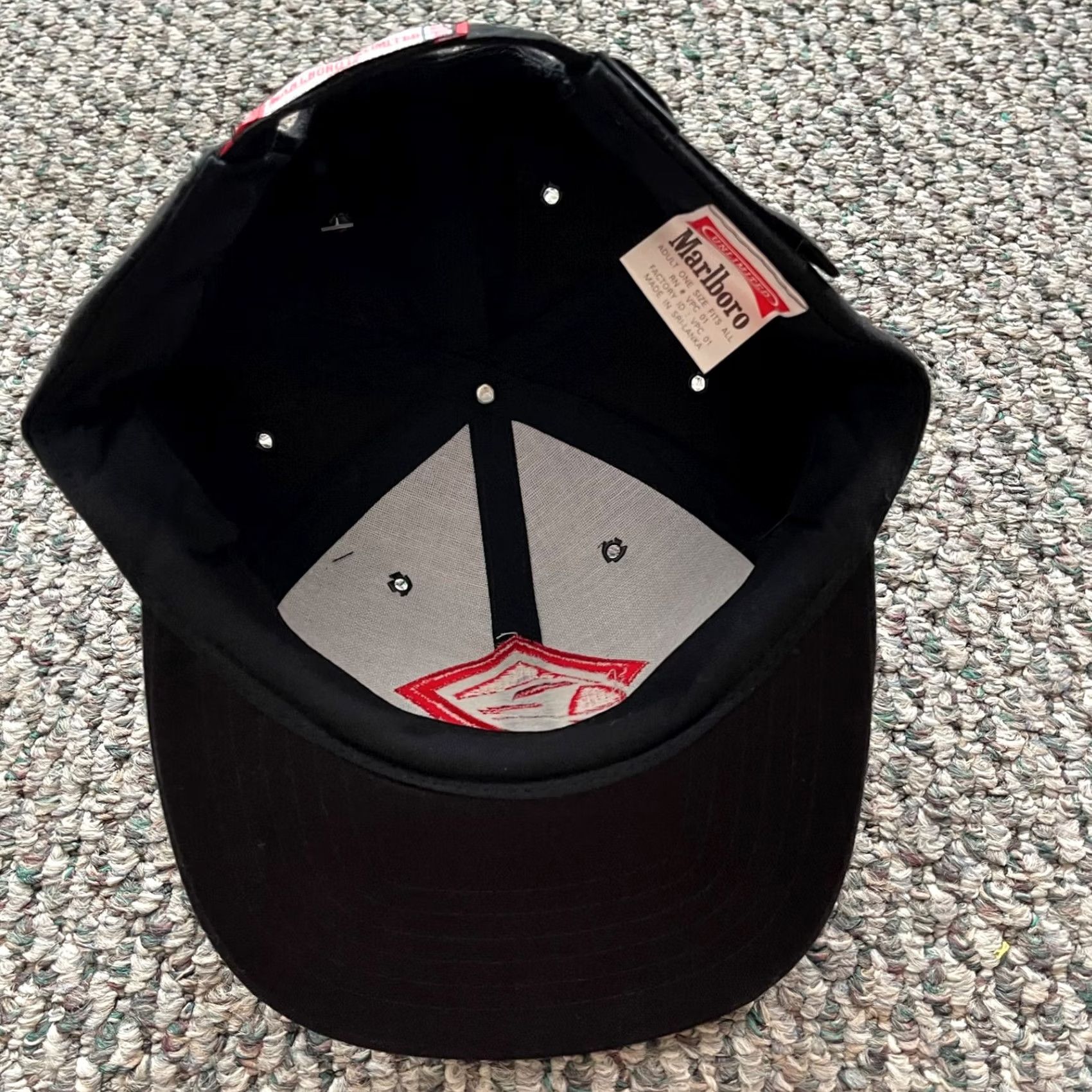 Marlboro VINTAGE Marlboro Hat Black Tobacco Cigarette Railroad Strapback Cap NWT Adjustable Snapback Unisex Adults 80s 90s Size ONE SIZE - 7 Thumbnail