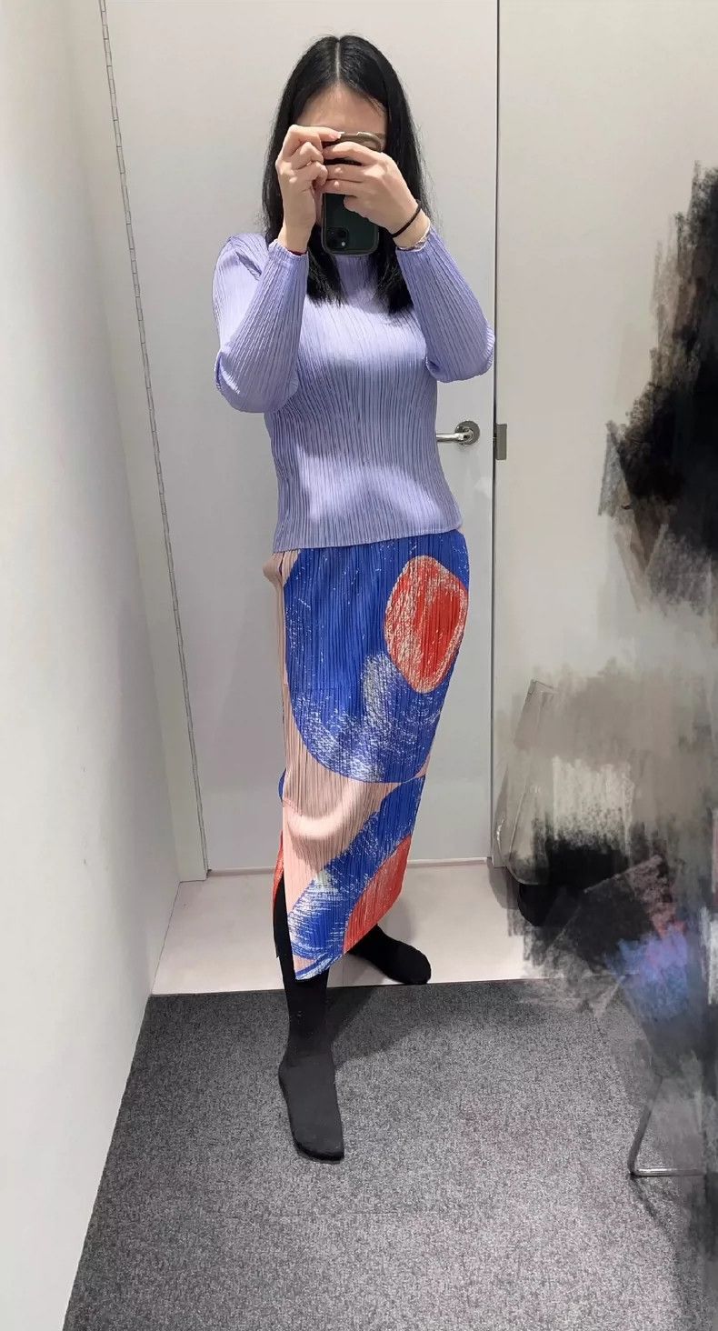 Issey Miyake Issey Miyake size:3 A light blue pleated long-sleeved high Size S / US 4 / IT 40 - 6 Thumbnail