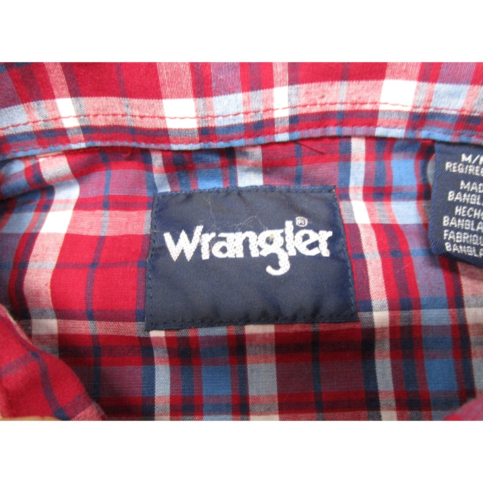 Wrangler VINTAGE Wrangler Pearl Snap Western Mens Shirt M Red Plaid Cowboy Rodeo Size US M / EU 48-50 / 2 - 2 Thumbnail