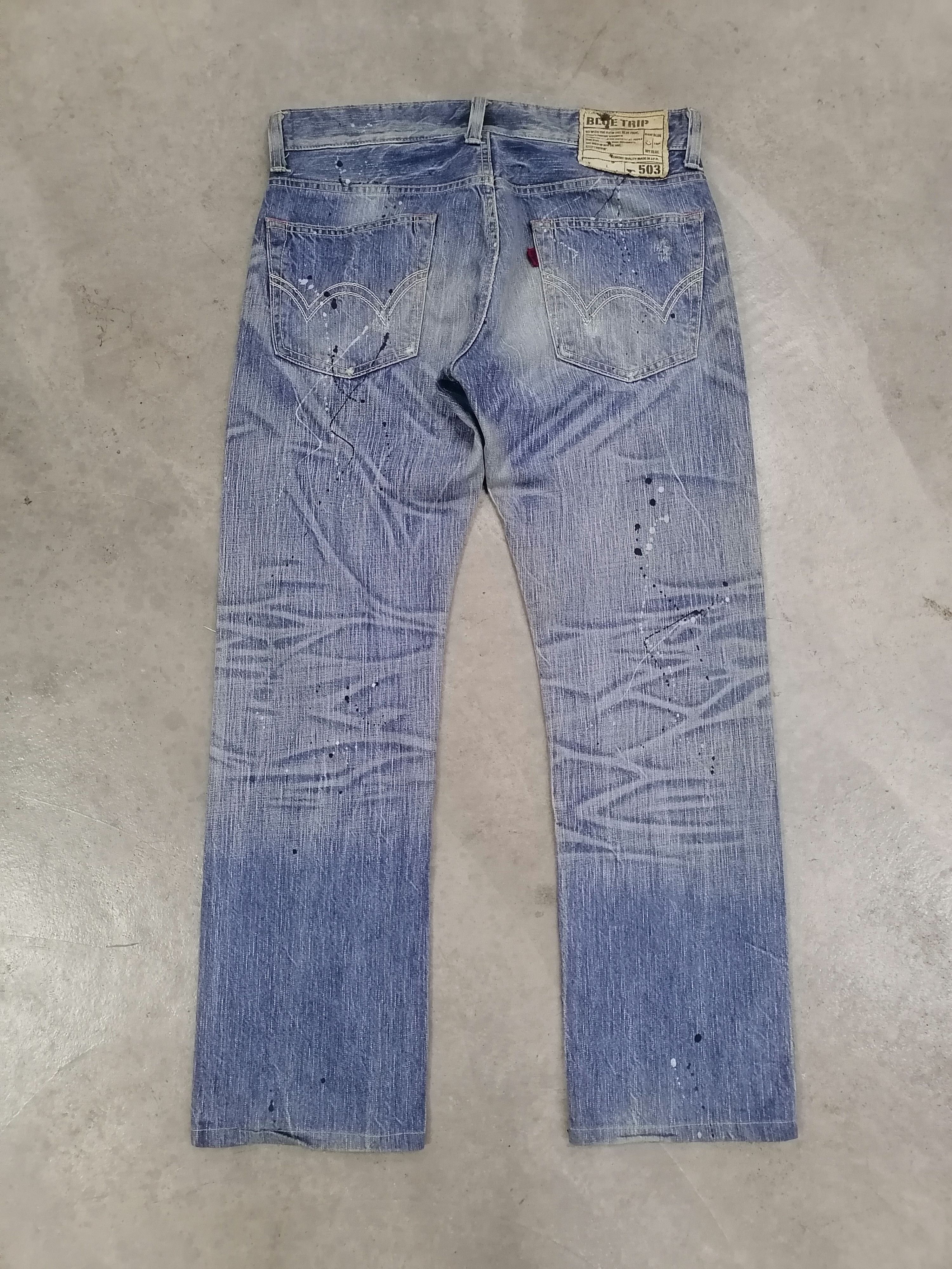 14th Addiction × If Six Was Nine Edwin 503 Ripped Splattered Distressed Denim Pants Size US 34 / EU 50 - 10 Thumbnail