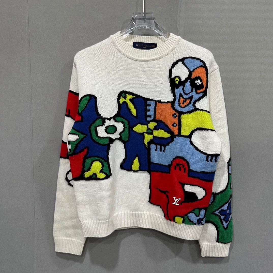 Louis Vuitton louis vuitton abstract cartoon alien sweater Size US L / EU 52-54 / 3 - 1 Thumbnail