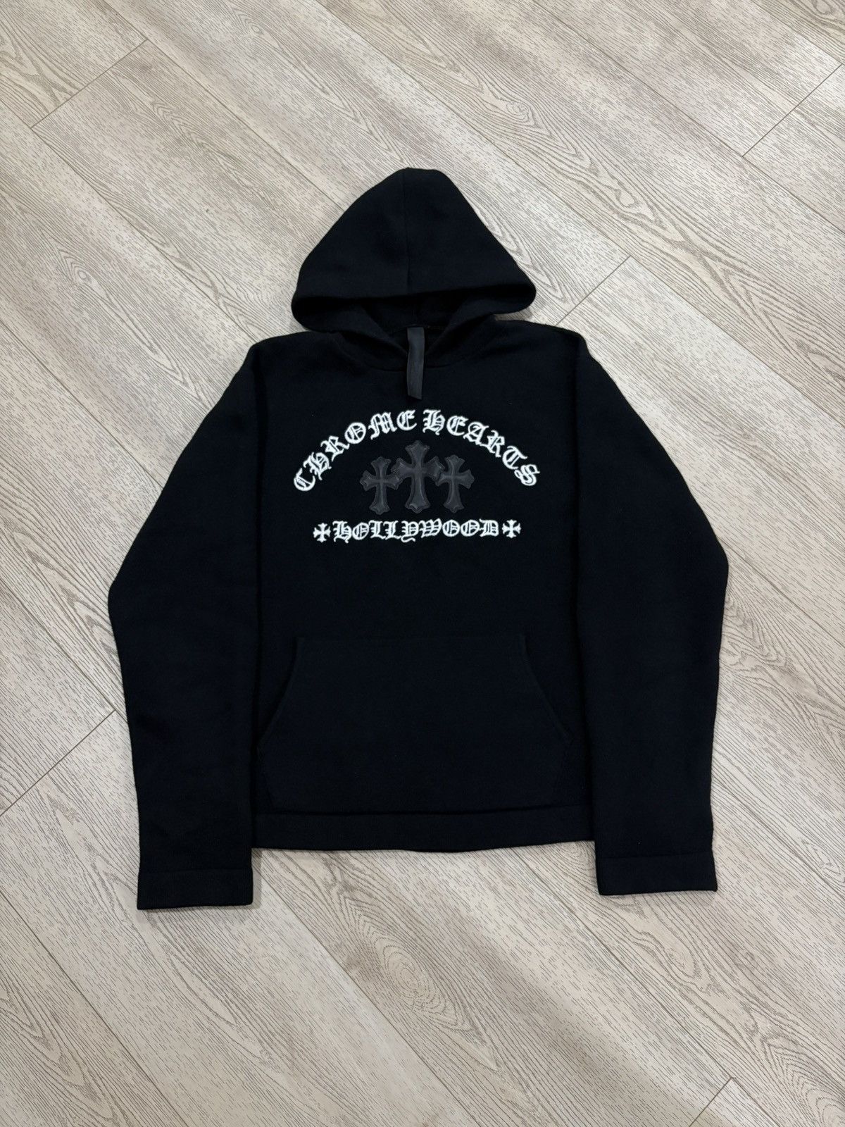 Chrome Hearts Chrome Hearts Triple Cross Leather Cashmere Hoodie Size US M / EU 48-50 / 2 - 1 Thumbnail
