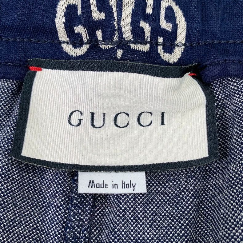 Gucci Gucci Size M Dark blue logo jiccard full-print side stripe Size US 30 / EU 46 - 6 Thumbnail