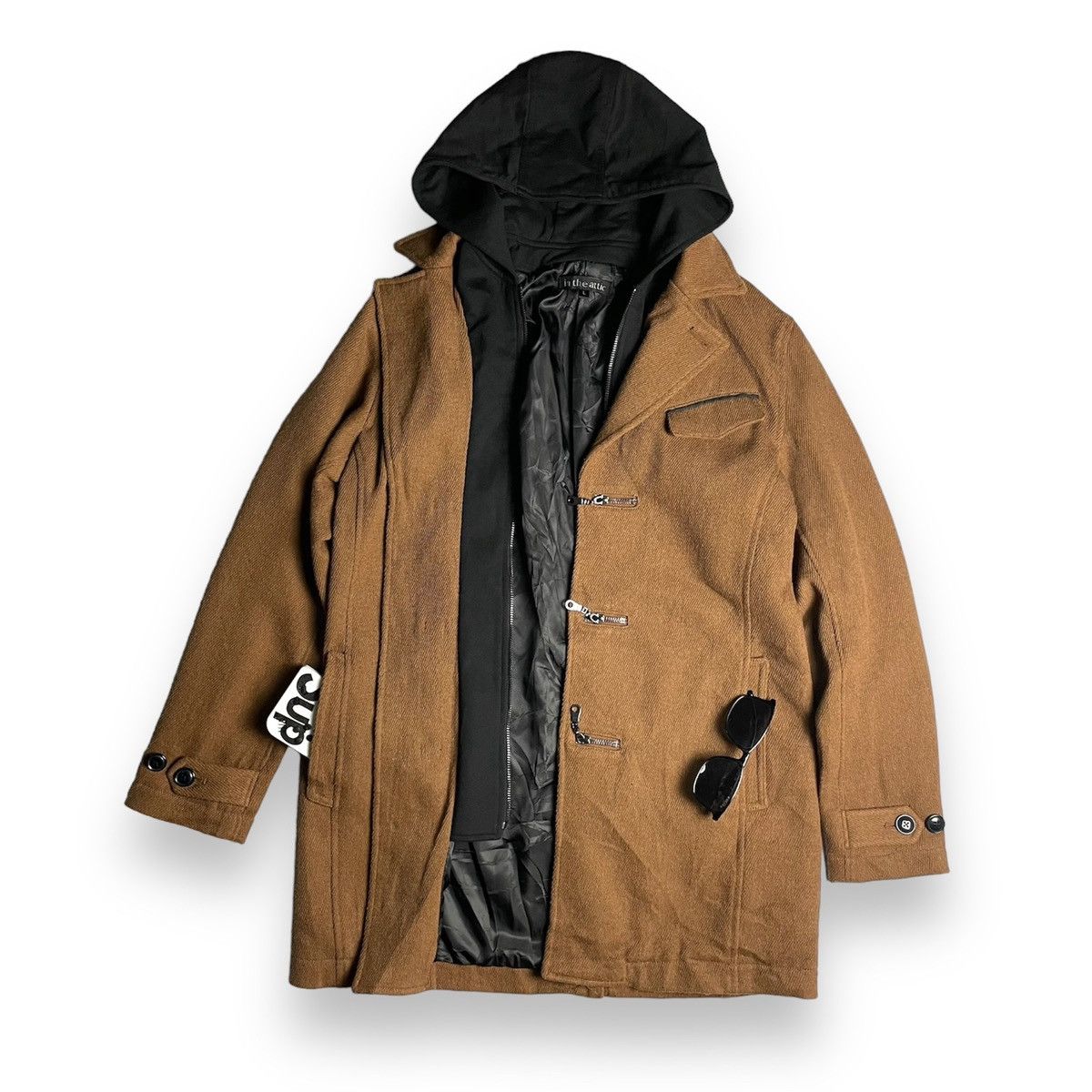 In The Attic 🇯🇵 IN THE ATTIC WOOL DUFFLE COAT HEAVY JACKET Size US L / EU 52-54 / 3 - 2 Thumbnail