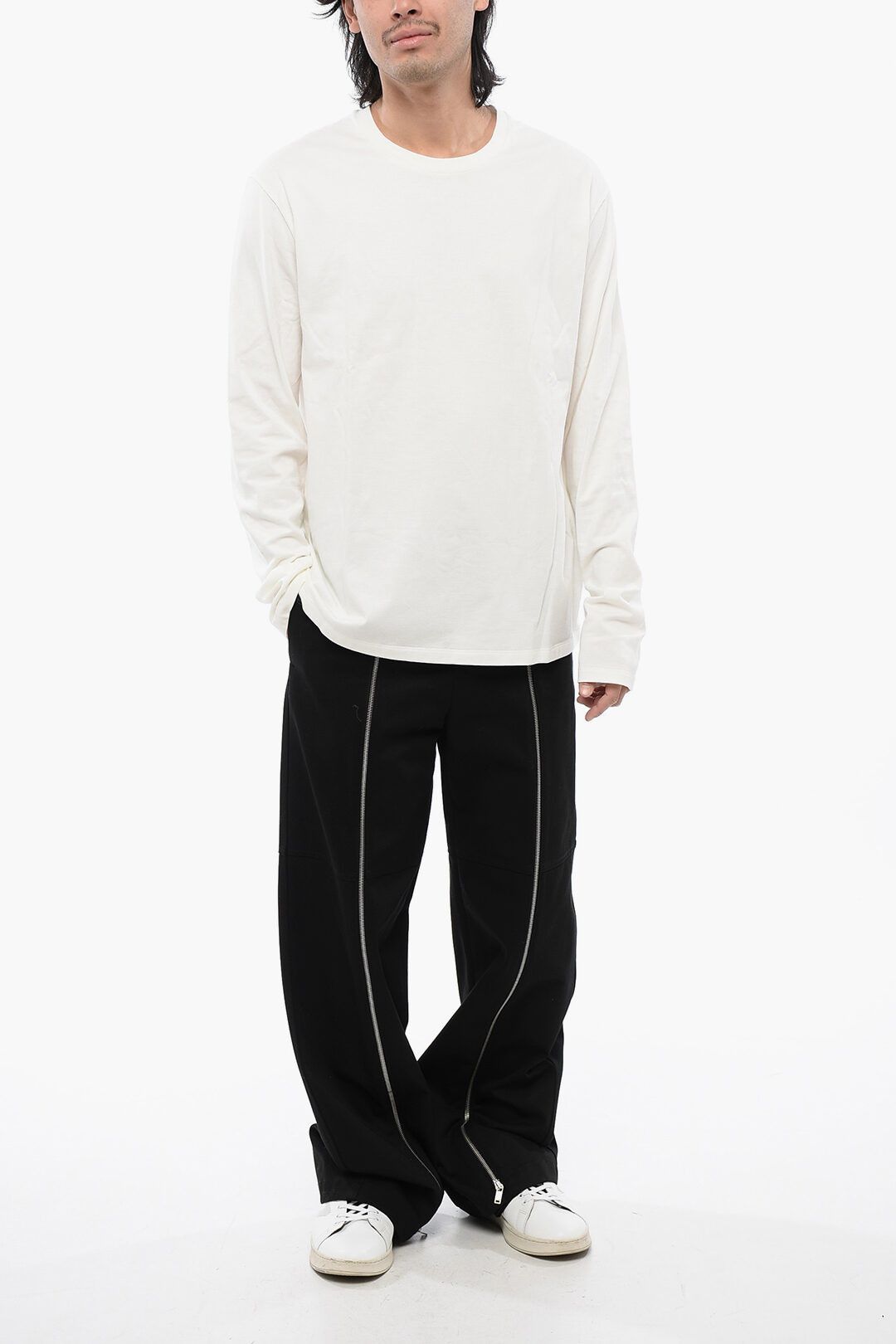 Jil Sander og1mm0625 Long Sleeved T-Shirt in White Size US XXL / EU 58 / 5 - 4 Thumbnail