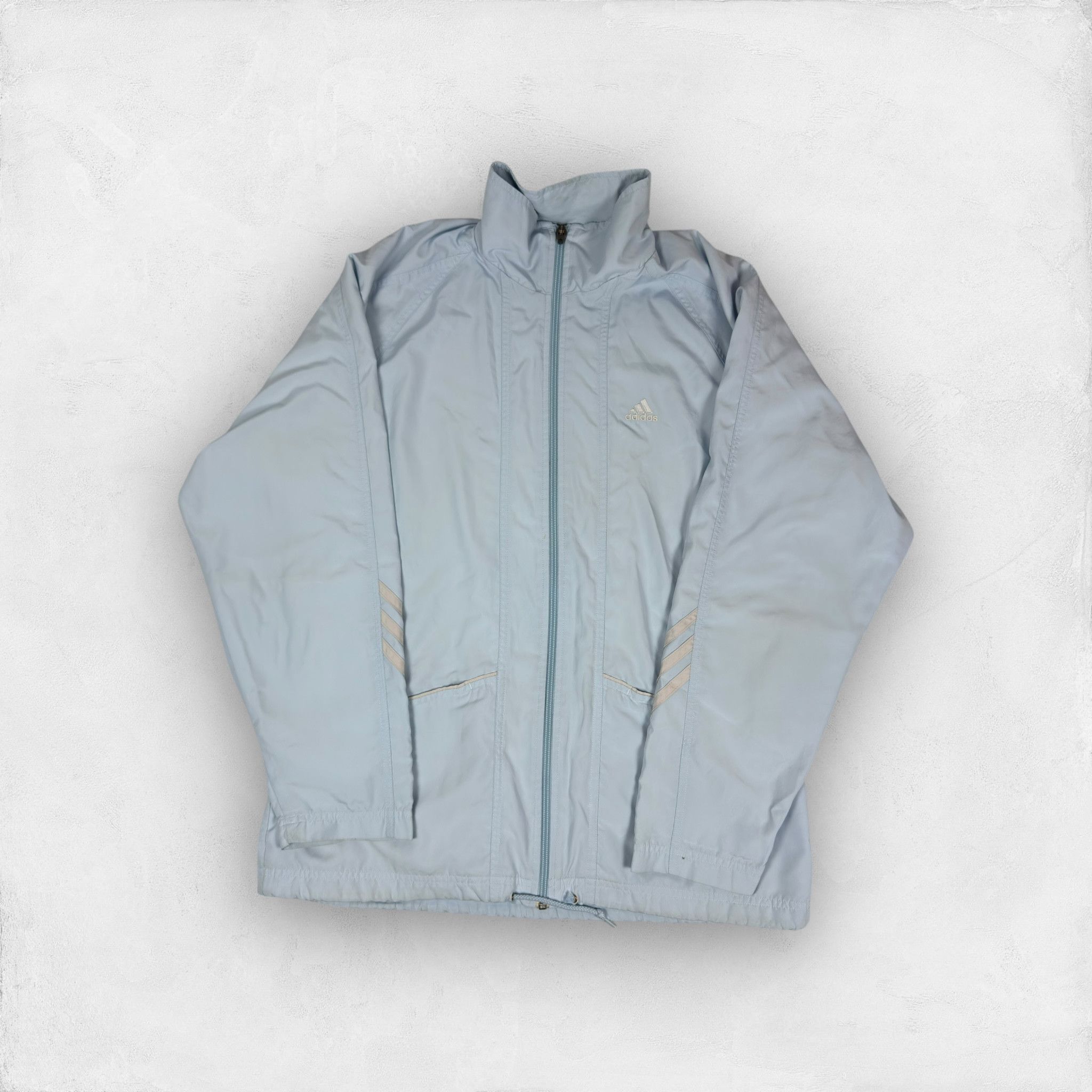 Adidas × Vintage Adidas Men Blue Logo Long Sleeve Full Zip Windbreaker Jacket Size US M / EU 48-50 / 2 - 1 Thumbnail