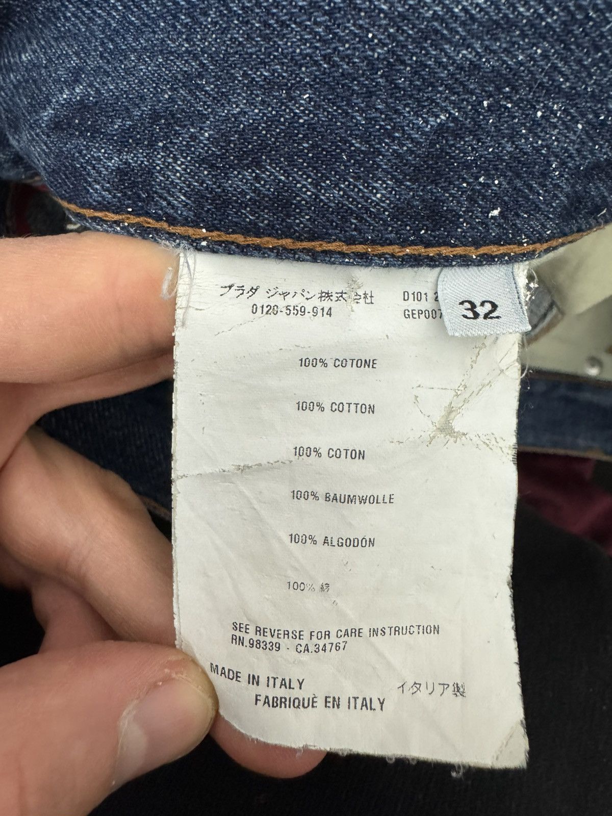 Prada 2008 Prada Blue Classic Fit Denim Jeans Designer Vintage Y2k Size US 32 / EU 48 - 9 Thumbnail
