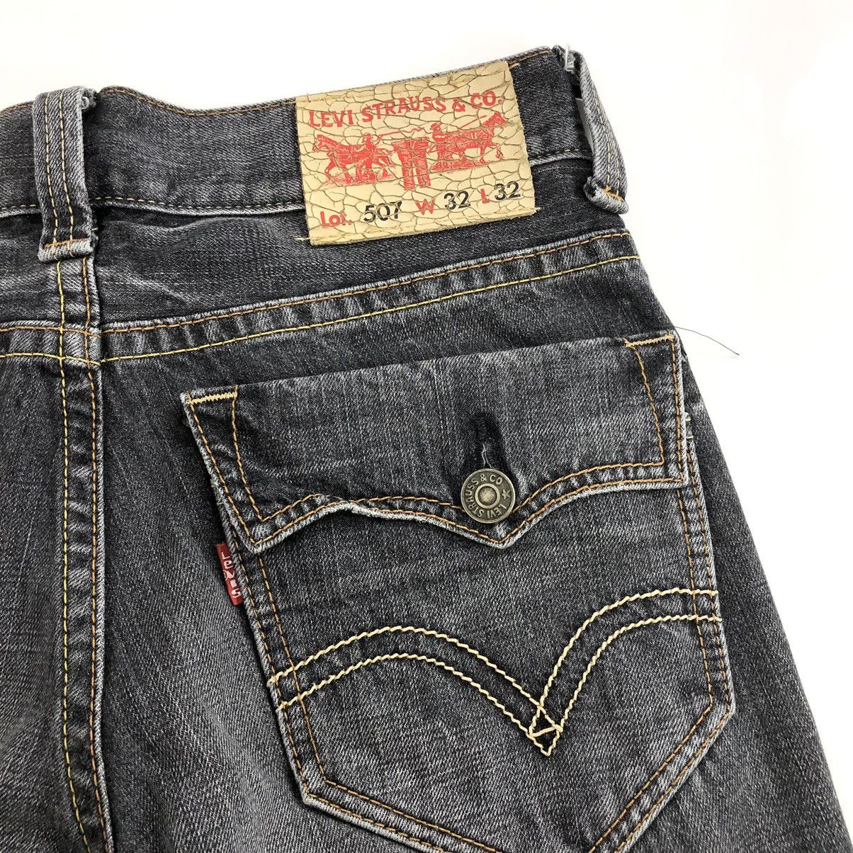 If Six Was Nine × Le Grande Bleu (L.G.B.) × Levi's Crazy Flare Jeans Levis 507 Multi Pocket Y2K Faded Pants Size US 32 / EU 48 - 11 Thumbnail
