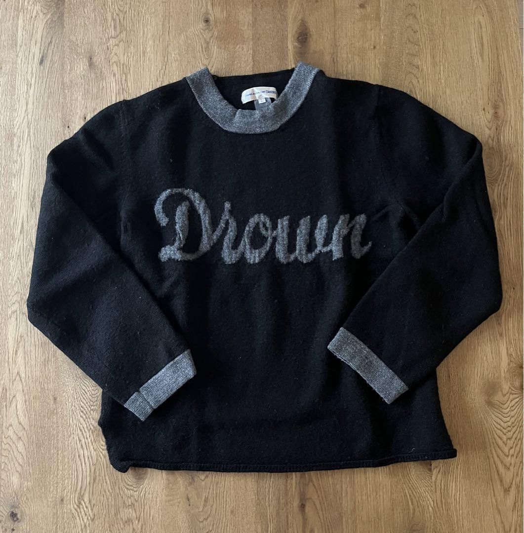 Comme des Garcons × Comme des Garcons SHIRT "DROWN" Stitch Boxy Knit Sweater Size US L / EU 52-54 / 3 - 1 Thumbnail