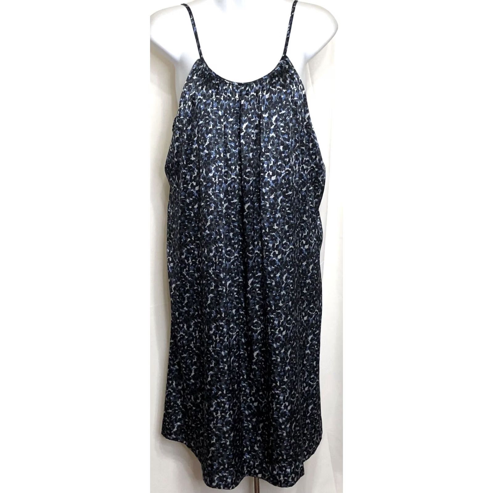 Vintage VINTAGE Ny & Co slip dress 12 Blk Blue Silky Satin knee Cami Lingerie Fairy Y2K Size XL / US 12-14 / IT 48-50 - 2 Thumbnail