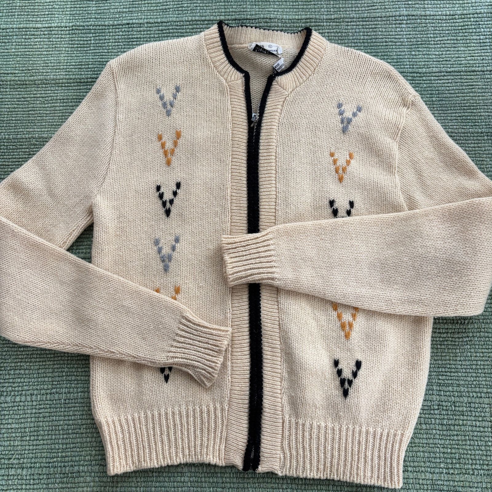 Sears × Vintage True Vintage 60s Sears Wool Blend Zip Up Cardigan Sweater Size M / US 6-8 / IT 42-44 - 4 Thumbnail