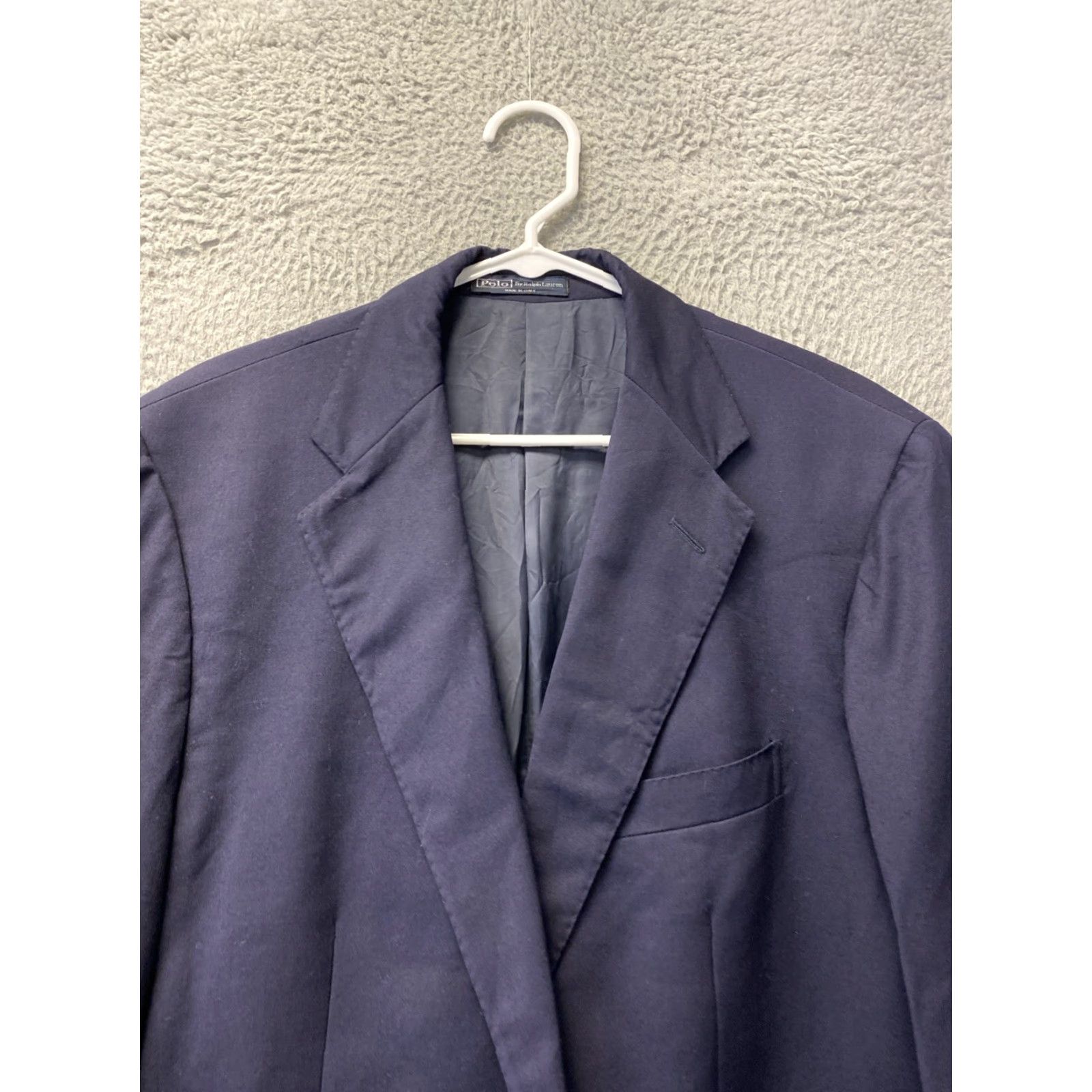 Polo Ralph Lauren Polo Ralph Lauren Blazer Jacket Men Navy 44L Wool Long Notch Lapel 2-Button 4-Button Sleeve Solid Sports Coat Regular Fit Size US XXL / EU 58 / 5 - 4 Thumbnail