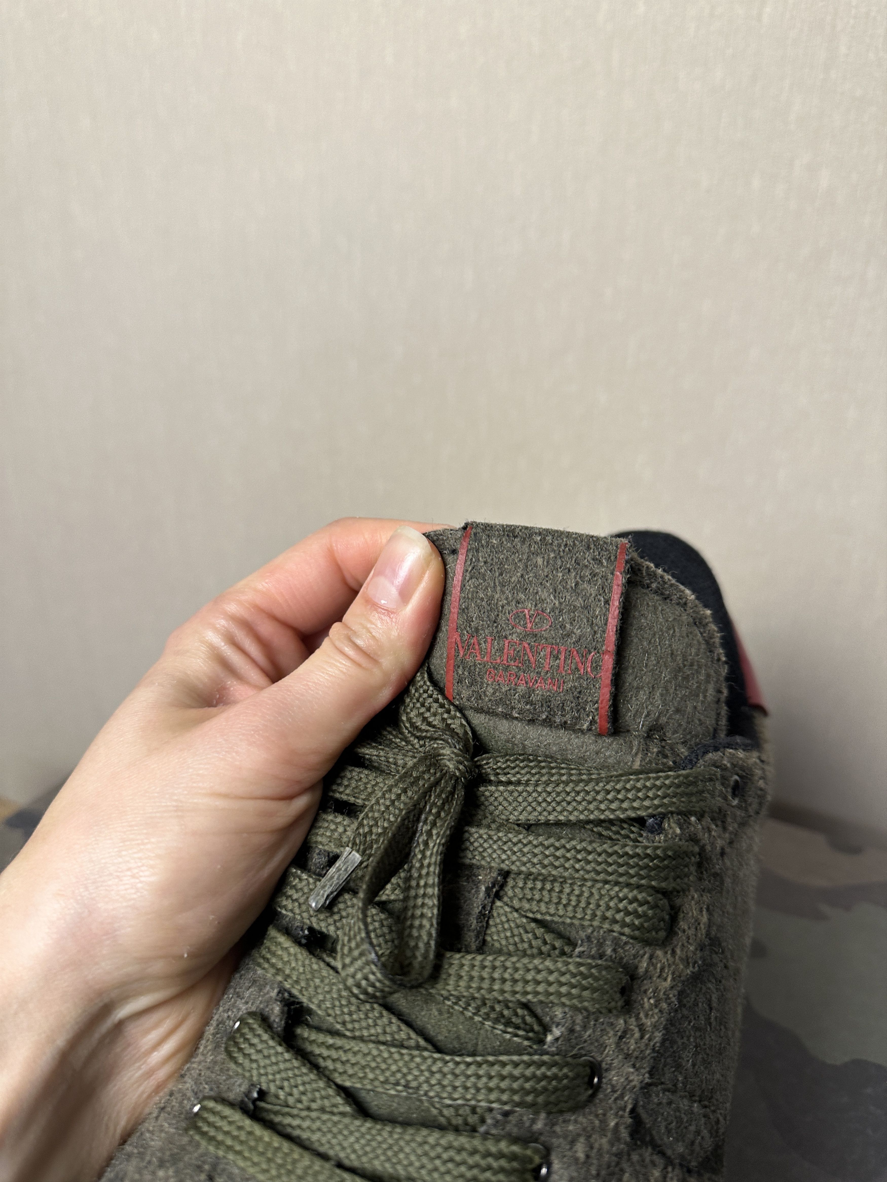 Valentino VALENTINO Rockrunner Felt Camo Trainer Sneaker Olive Size US 11 / EU 44 - 8 Thumbnail