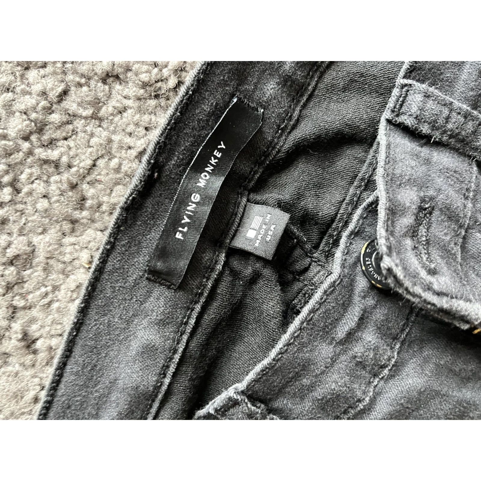 Vintage VINTAGE Flying Monkey Jeans Women's 27 Black Skinny Denim Jeggings Money Theme) Size 27" / US 4 / IT 40 - 3 Thumbnail