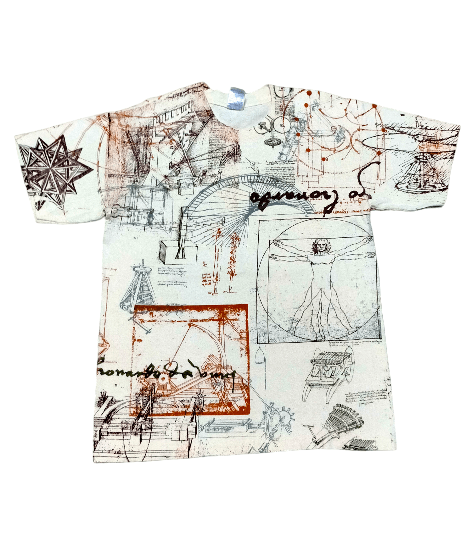 Vintage Leonardo Da Vinci All Over Print Wilwood Art tee Size US M / EU 48-50 / 2 - 1 Thumbnail