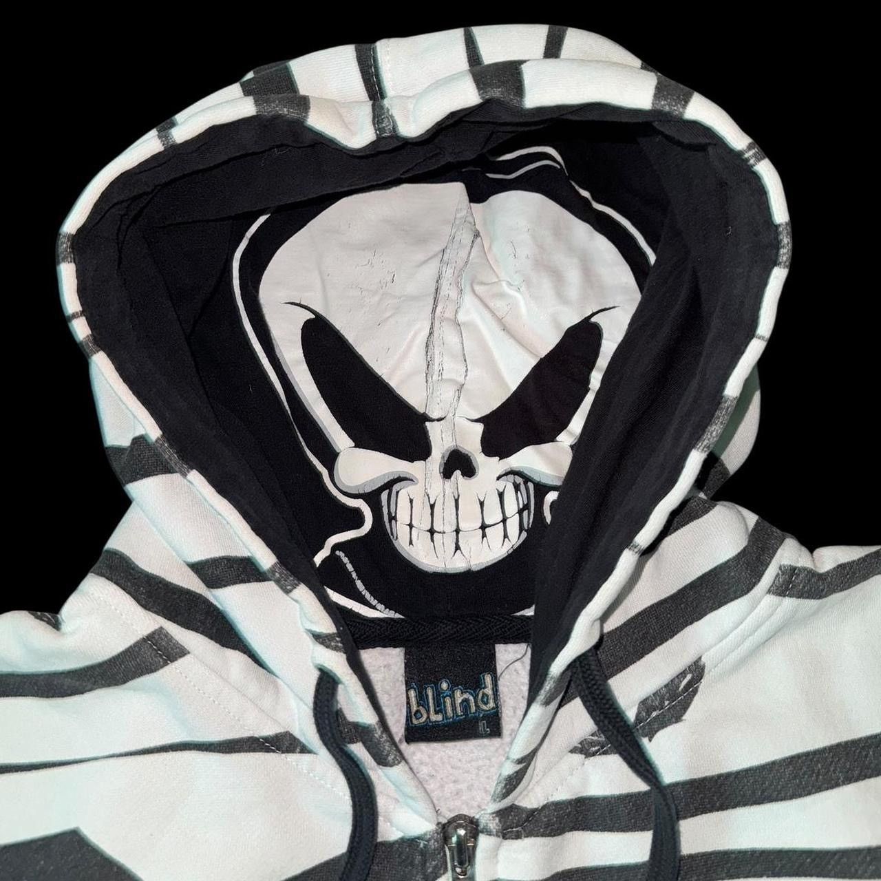 Blind Skateboards Y2K Blind Skateboards Reaper Bats Striped Emo Zip Up Hoodie Size US L / EU 52-54 / 3 - 4 Thumbnail