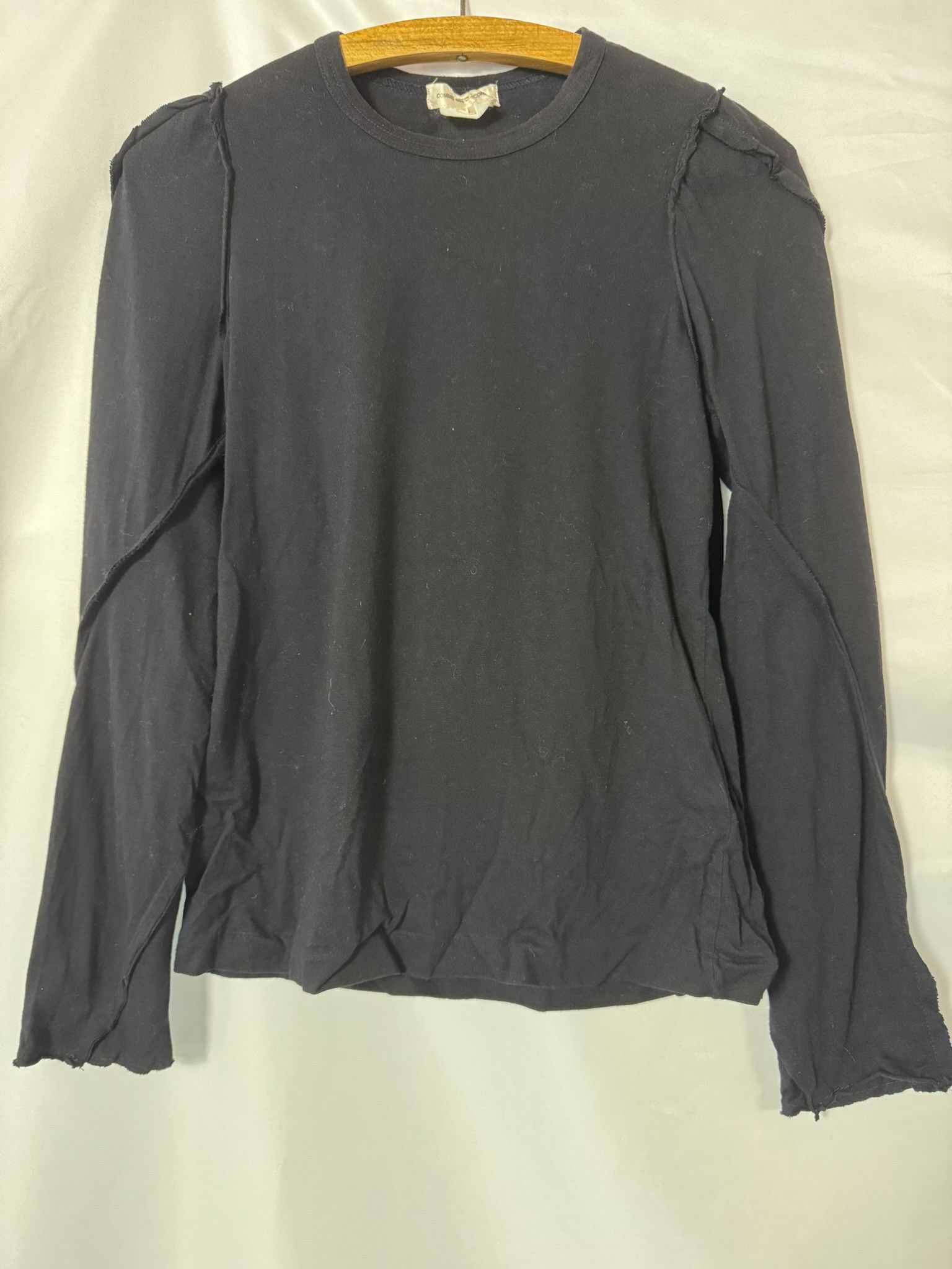 Comme des Garcons Comme des Garçons AD2003 Black Raw Edge Long Sleeve Top Size S / US 4 / IT 40 - 2 Thumbnail