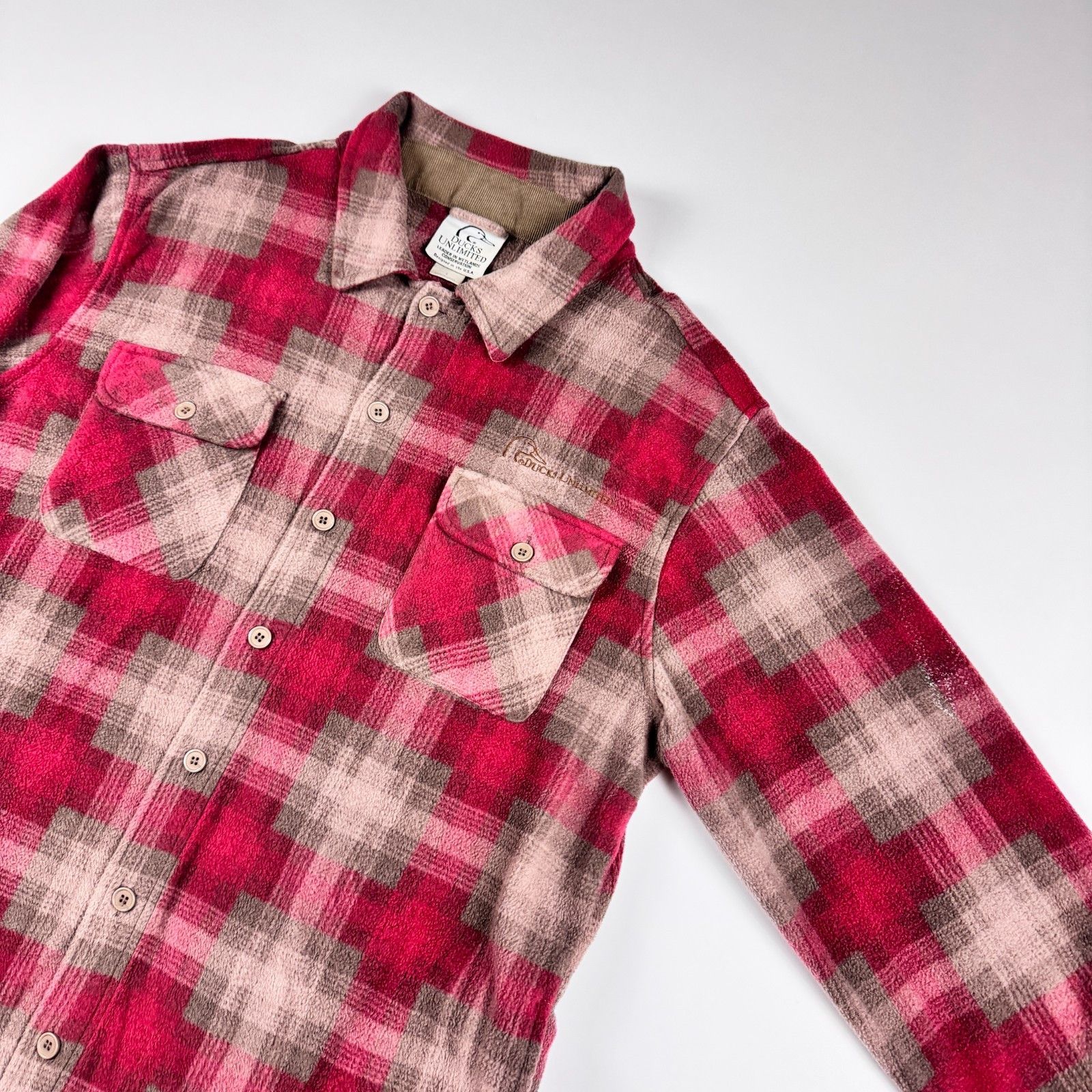 Orvis Ducks Unlimited Fleece L Plaid Hunting Shacket Workwear Size US L / EU 52-54 / 3 - 7 Thumbnail
