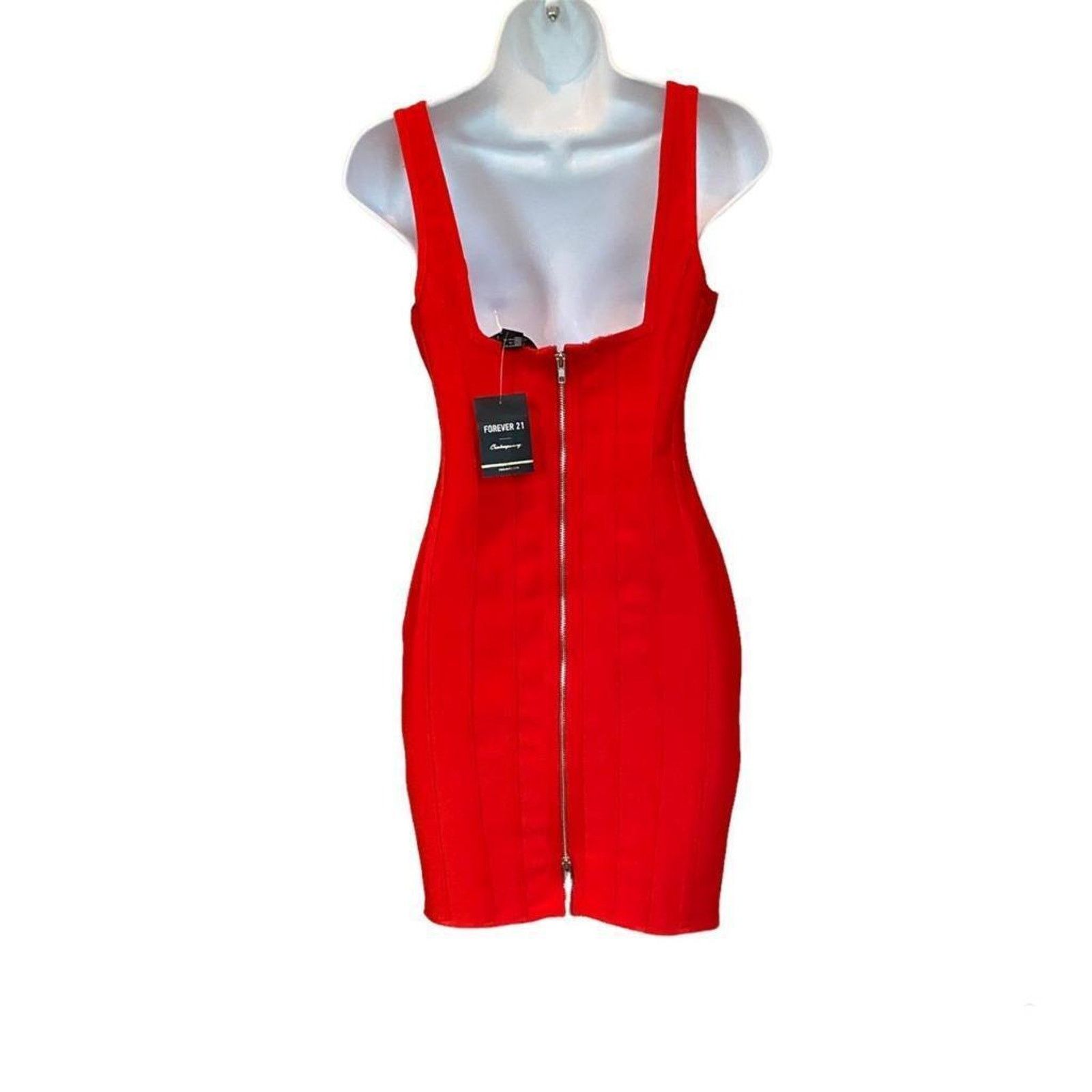 Forever 21 NEW NWT Forever 21 Red Knit Square Neck Bodycon Dress M Size M / US 6-8 / IT 42-44 - 3 Thumbnail